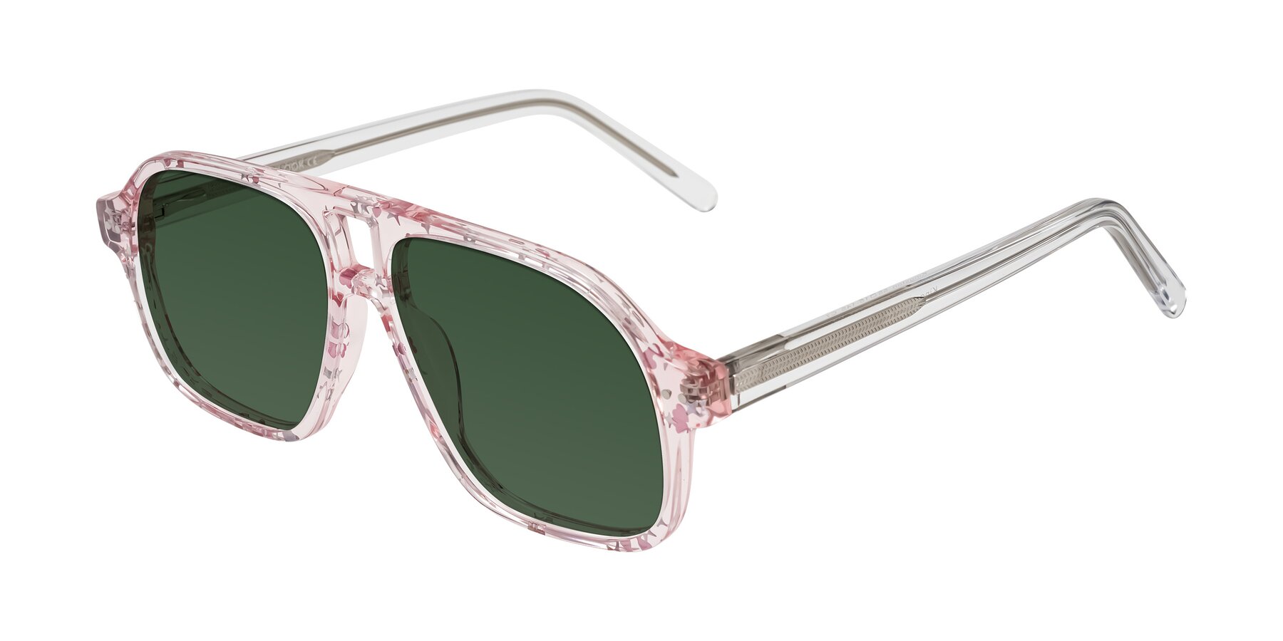 Angle of Kingston in Sparkling Blush with Green Tinted Lenses