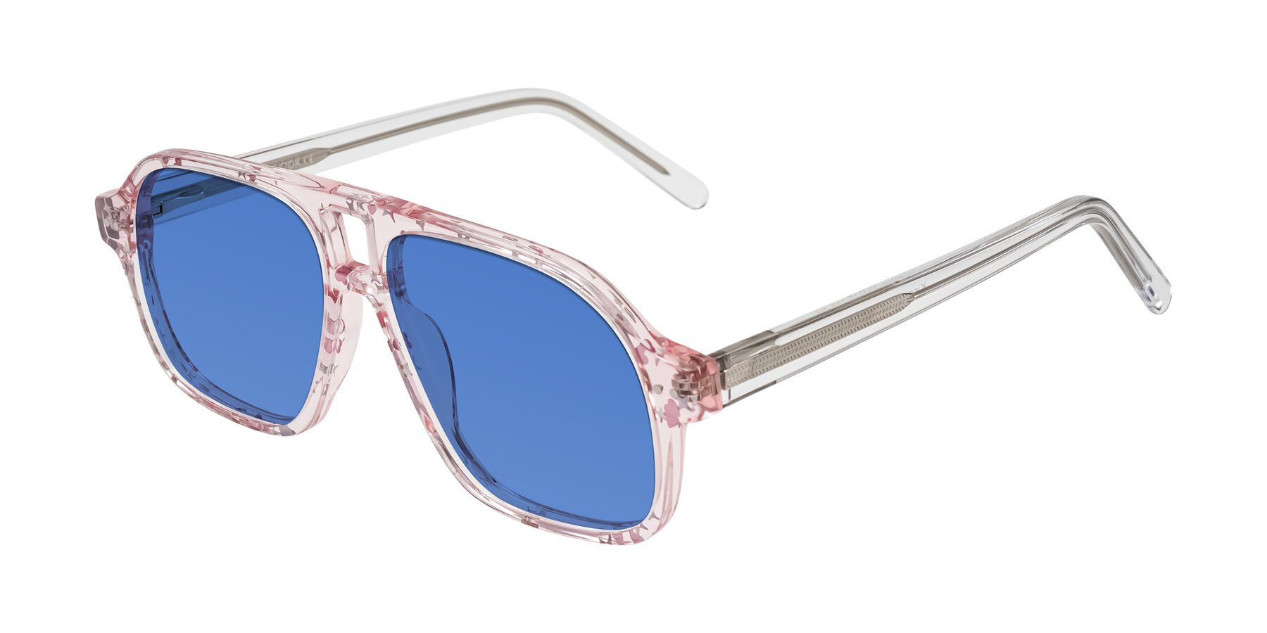 Angle of Kingston in Sparkling Blush with Blue Tinted Lenses