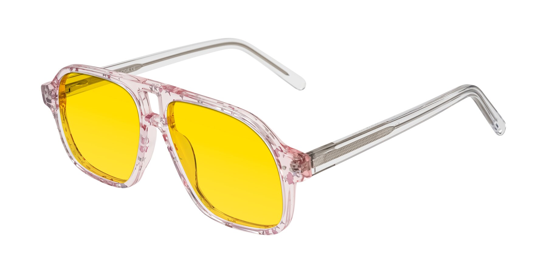 Angle of Kingston in Sparkling Blush with Yellow Tinted Lenses