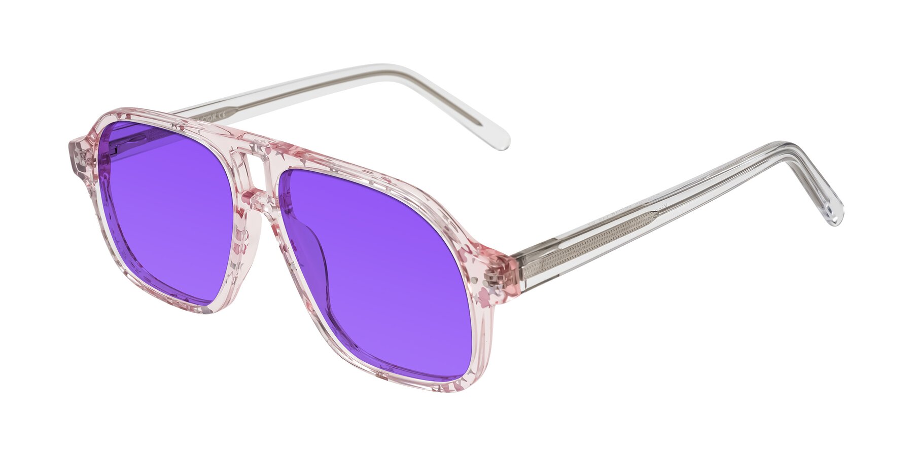 Angle of Kingston in Sparkling Blush with Purple Tinted Lenses