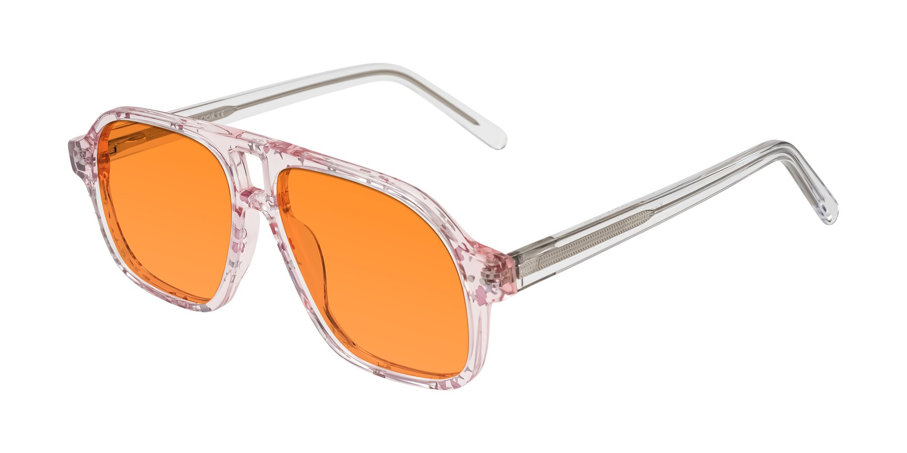 Angle of Kingston in Sparkling Blush with Orange Tinted Lenses