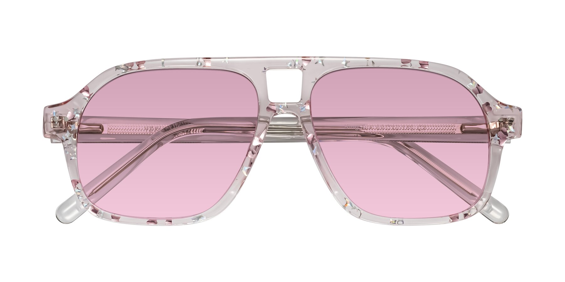 Folded Front of Kingston in Sparkling Blush with Light Wine Tinted Lenses