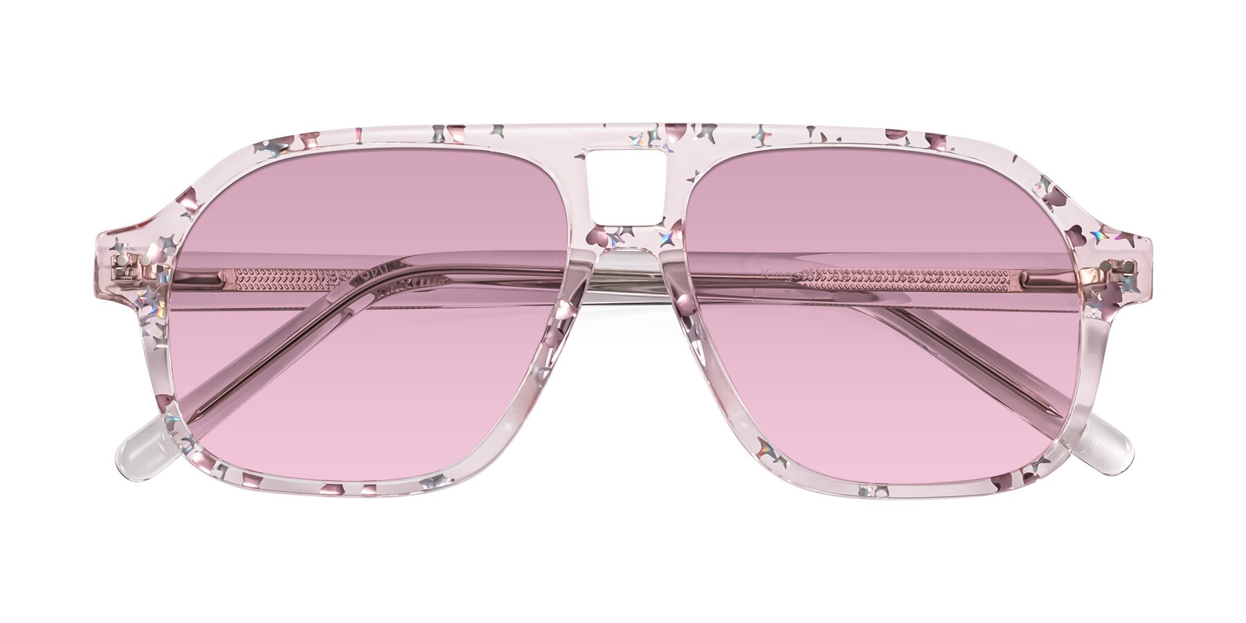 Folded Front of Kingston in Sparkling Blush with Light Wine Tinted Lenses