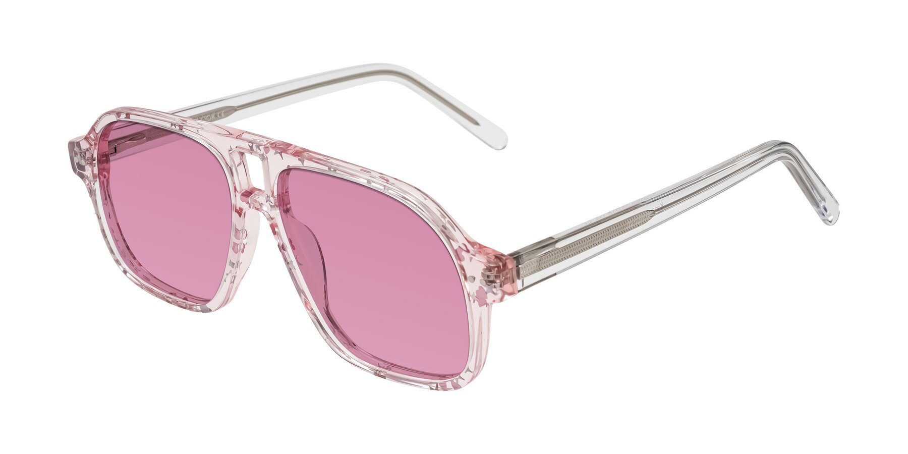 Angle of Kingston in Sparkling Blush with Medium Wine Tinted Lenses