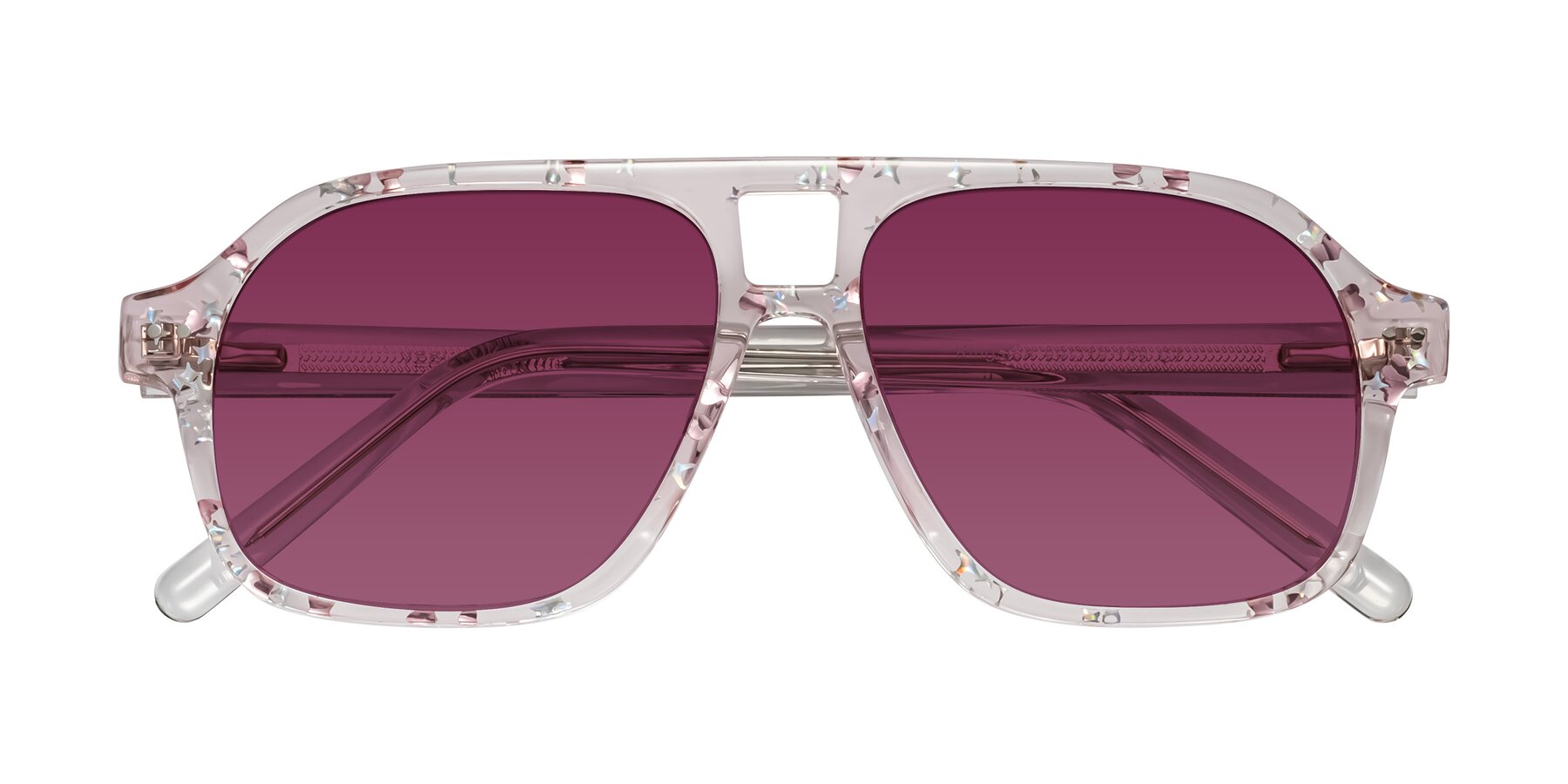 Folded Front of Kingston in Sparkling Blush with Wine Tinted Lenses