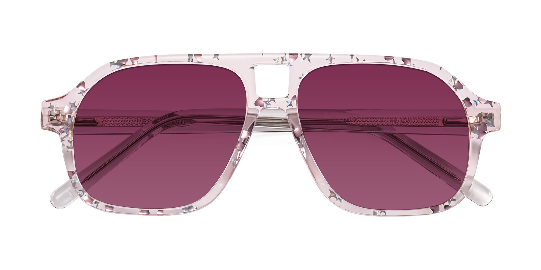 Folded Front of Kingston in Sparkling Blush with Wine Tinted Lenses