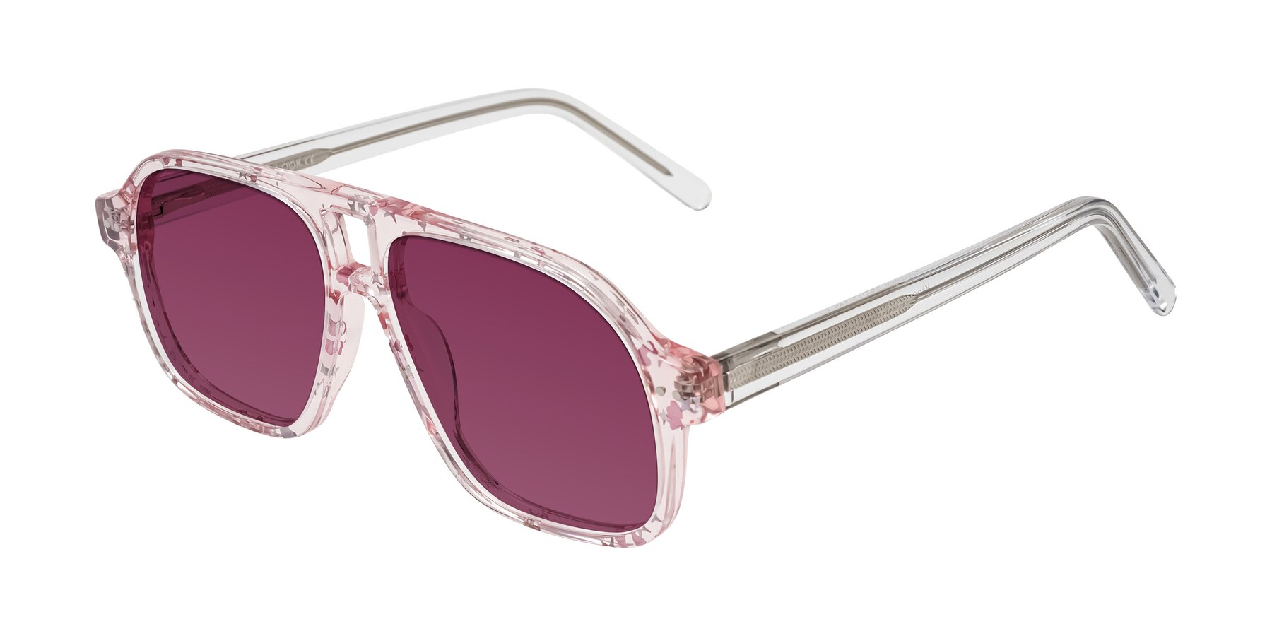 Angle of Kingston in Sparkling Blush with Wine Tinted Lenses