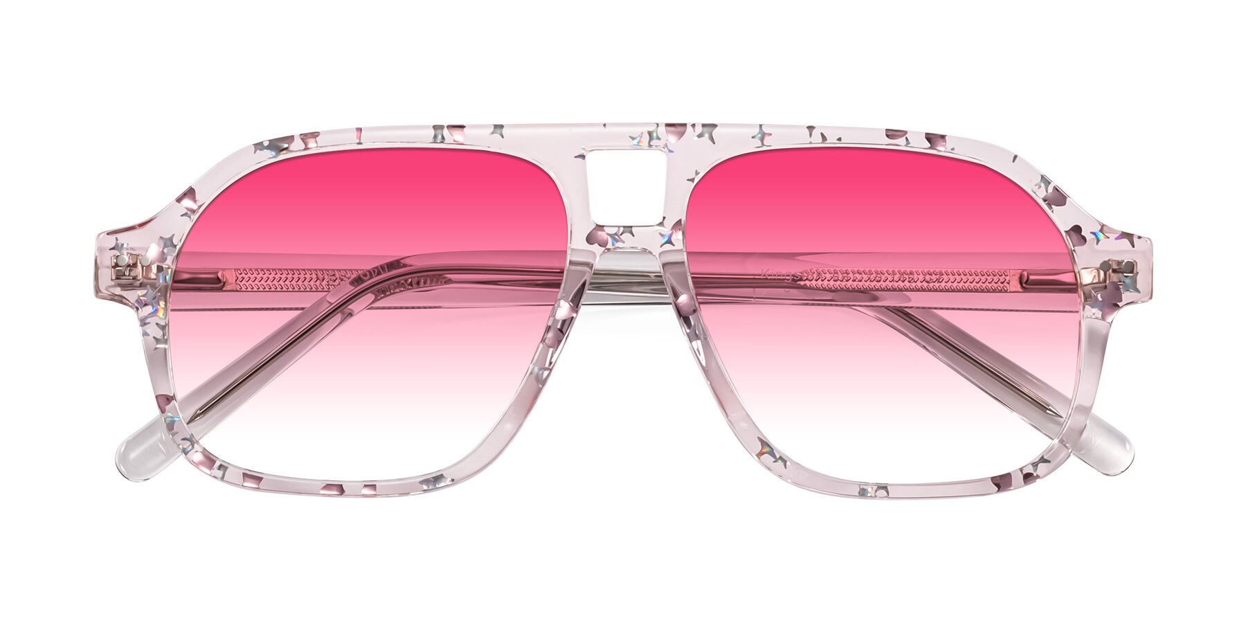 Folded Front of Kingston in Sparkling Blush with Pink Gradient Lenses