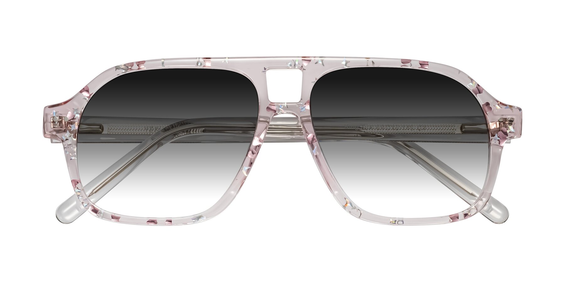 Folded Front of Kingston in Sparkling Blush with Gray Gradient Lenses