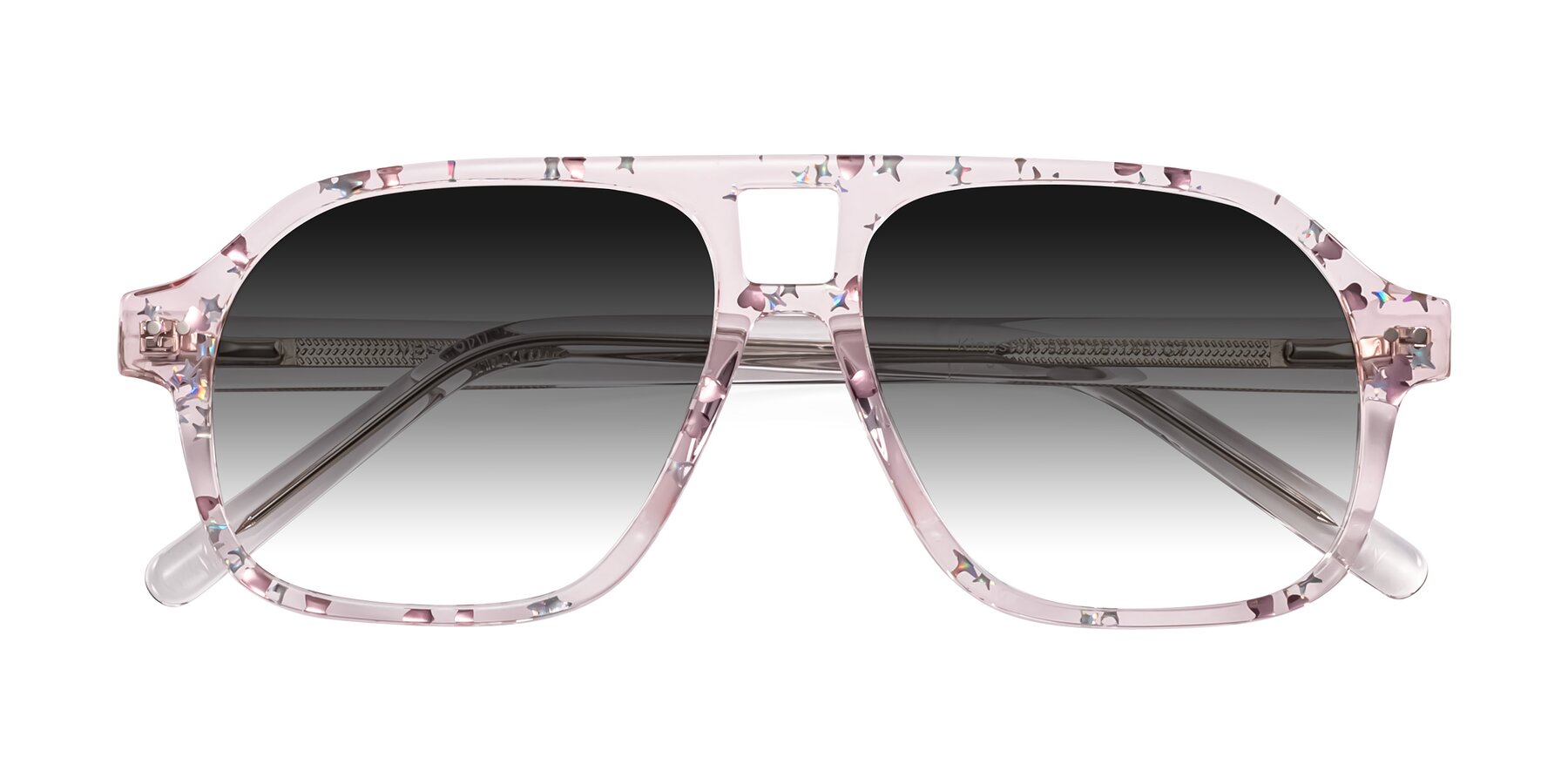 Folded Front of Kingston in Sparkling Blush with Gray Gradient Lenses