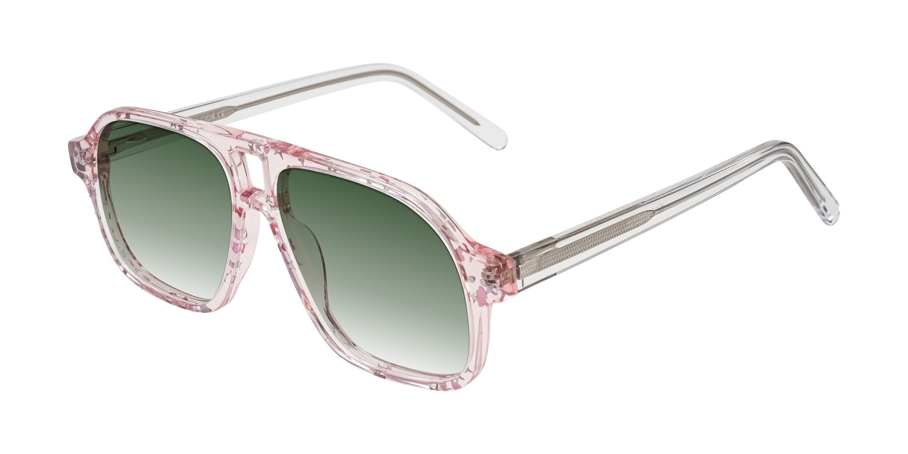Angle of Kingston in Sparkling Blush with Green Gradient Lenses