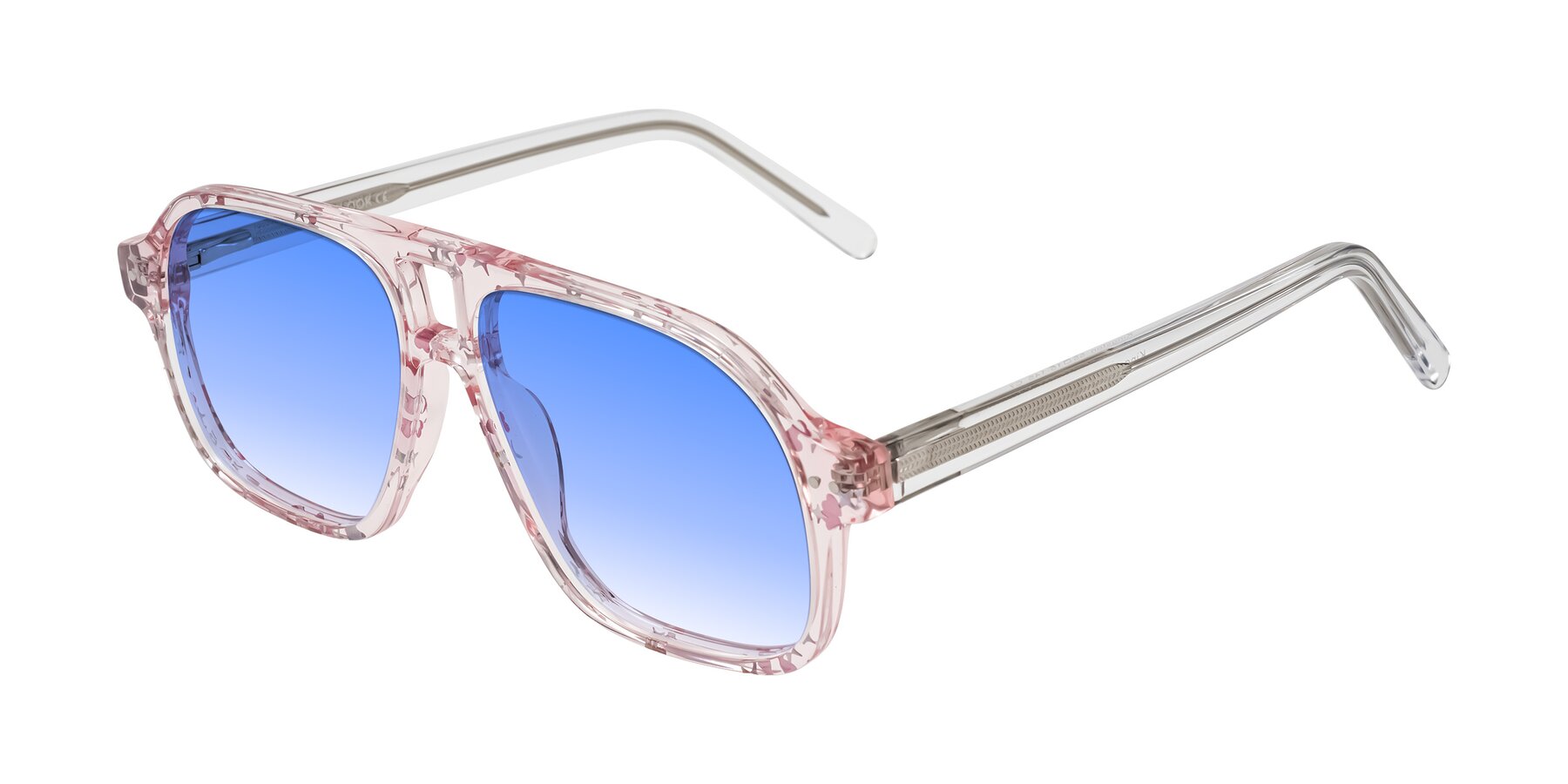 Angle of Kingston in Sparkling Blush with Blue Gradient Lenses