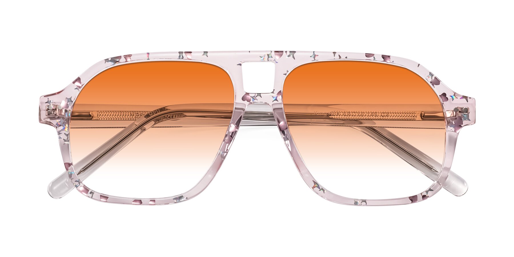 Folded Front of Kingston in Sparkling Blush with Orange Gradient Lenses