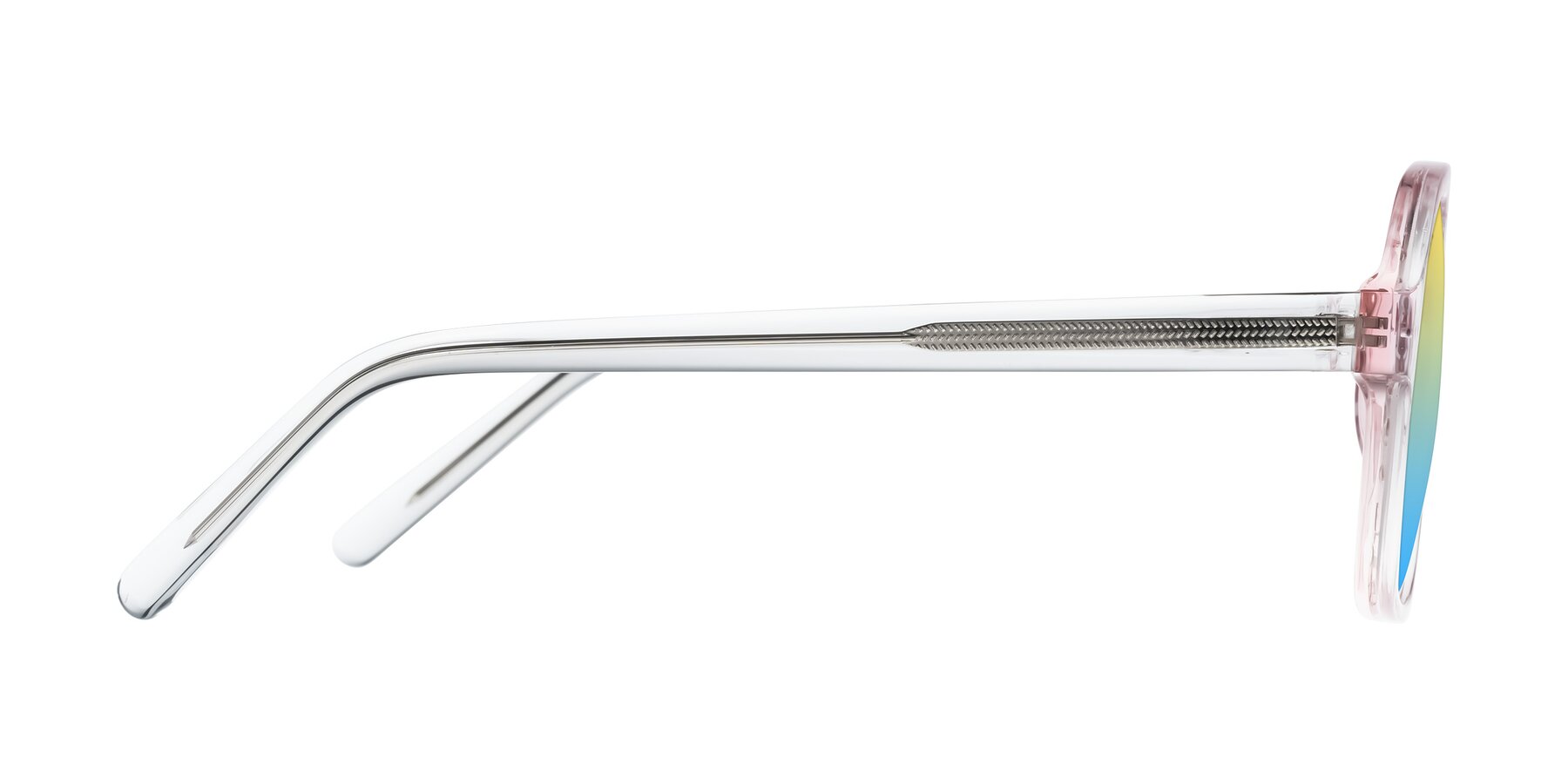 Side of Kingston in Sparkling Blush with Yellow / Blue Gradient Lenses