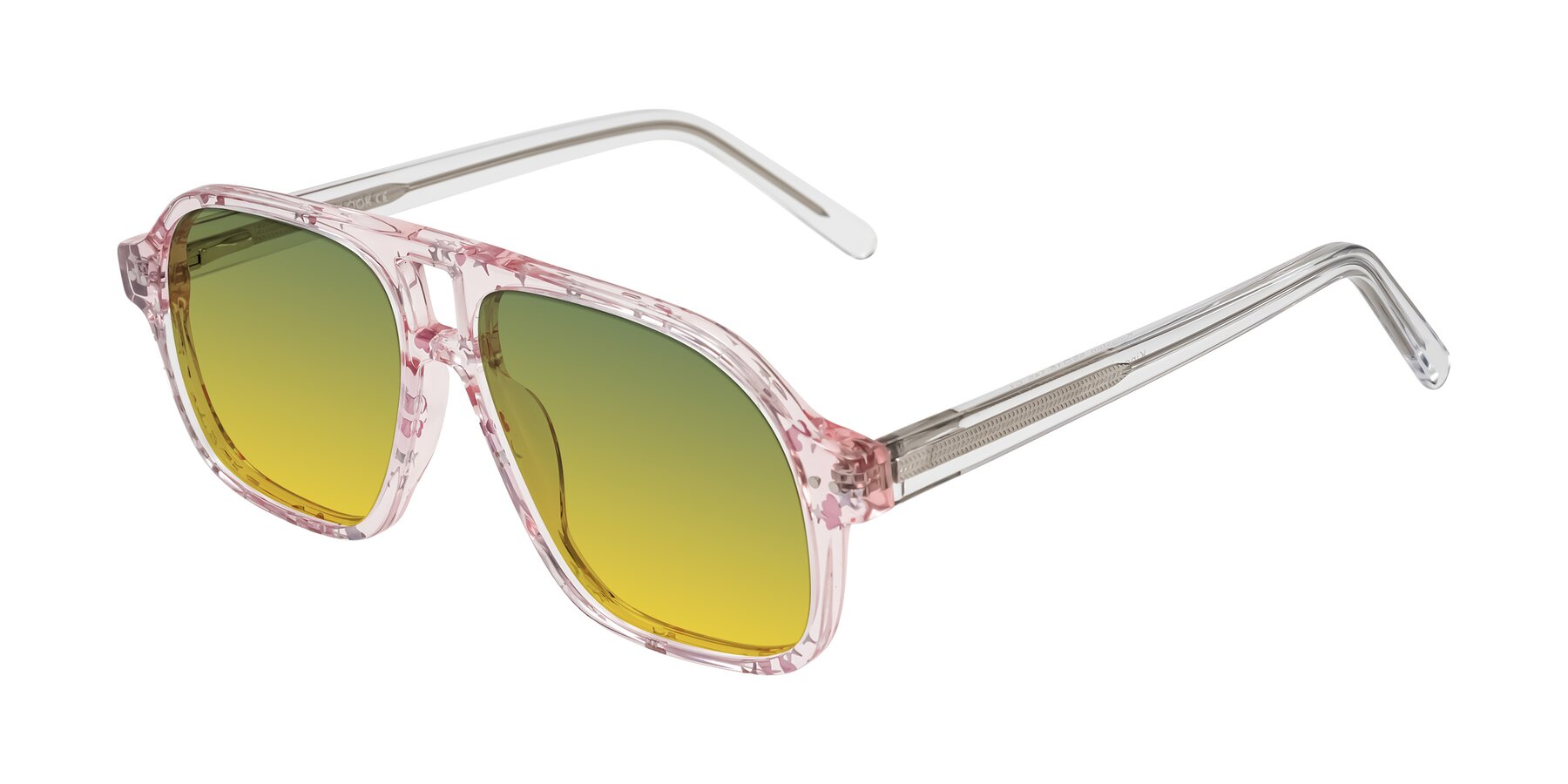 Angle of Kingston in Sparkling Blush with Green / Yellow Gradient Lenses