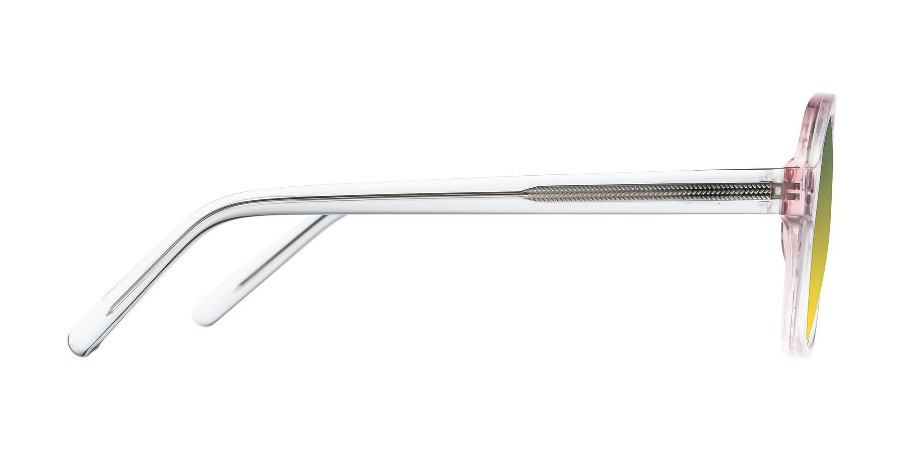 Side of Kingston in Sparkling Blush with Green / Yellow Gradient Lenses