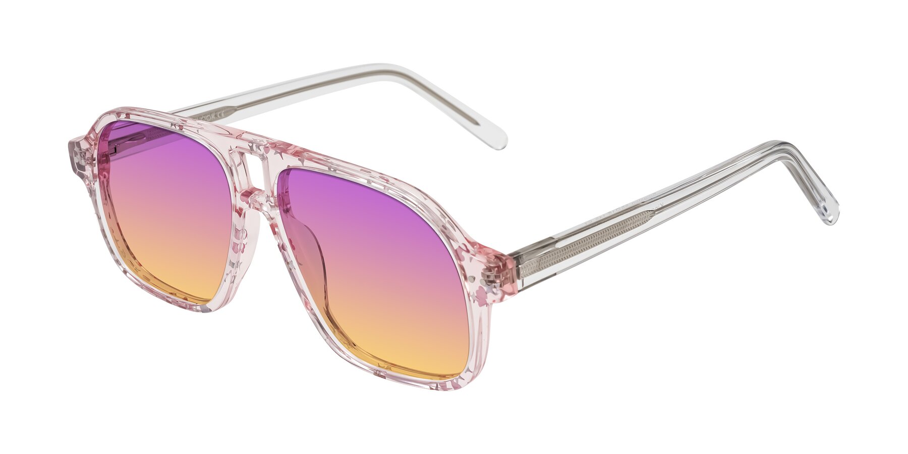 Angle of Kingston in Sparkling Blush with Purple / Yellow Gradient Lenses