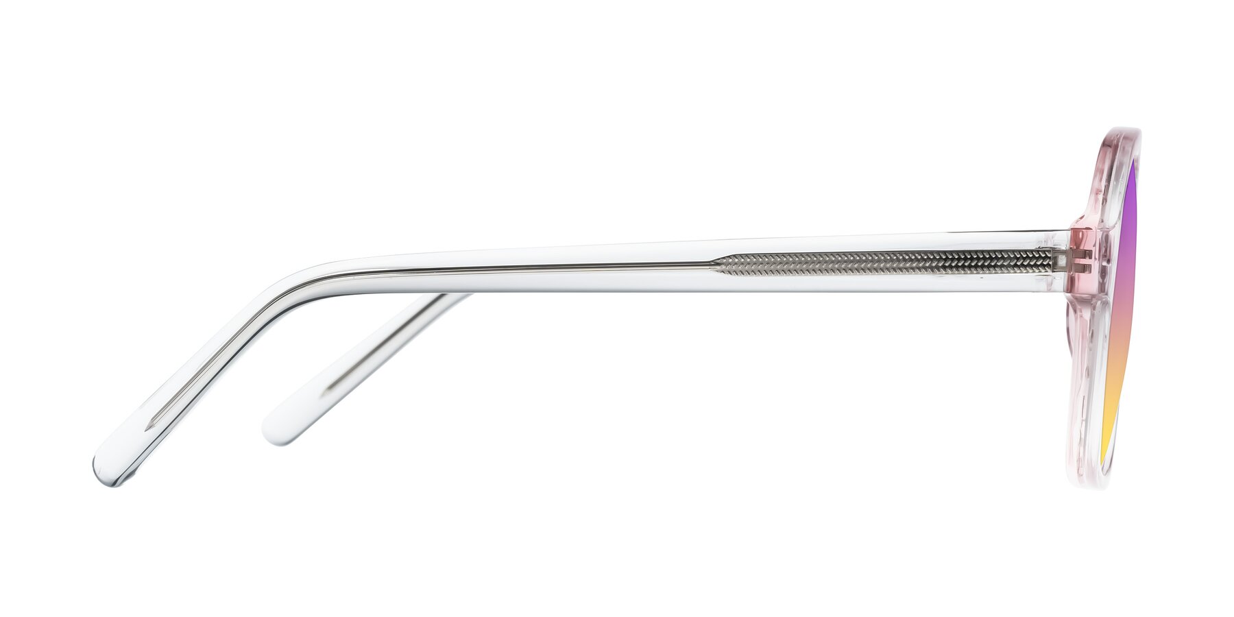 Side of Kingston in Sparkling Blush with Purple / Yellow Gradient Lenses