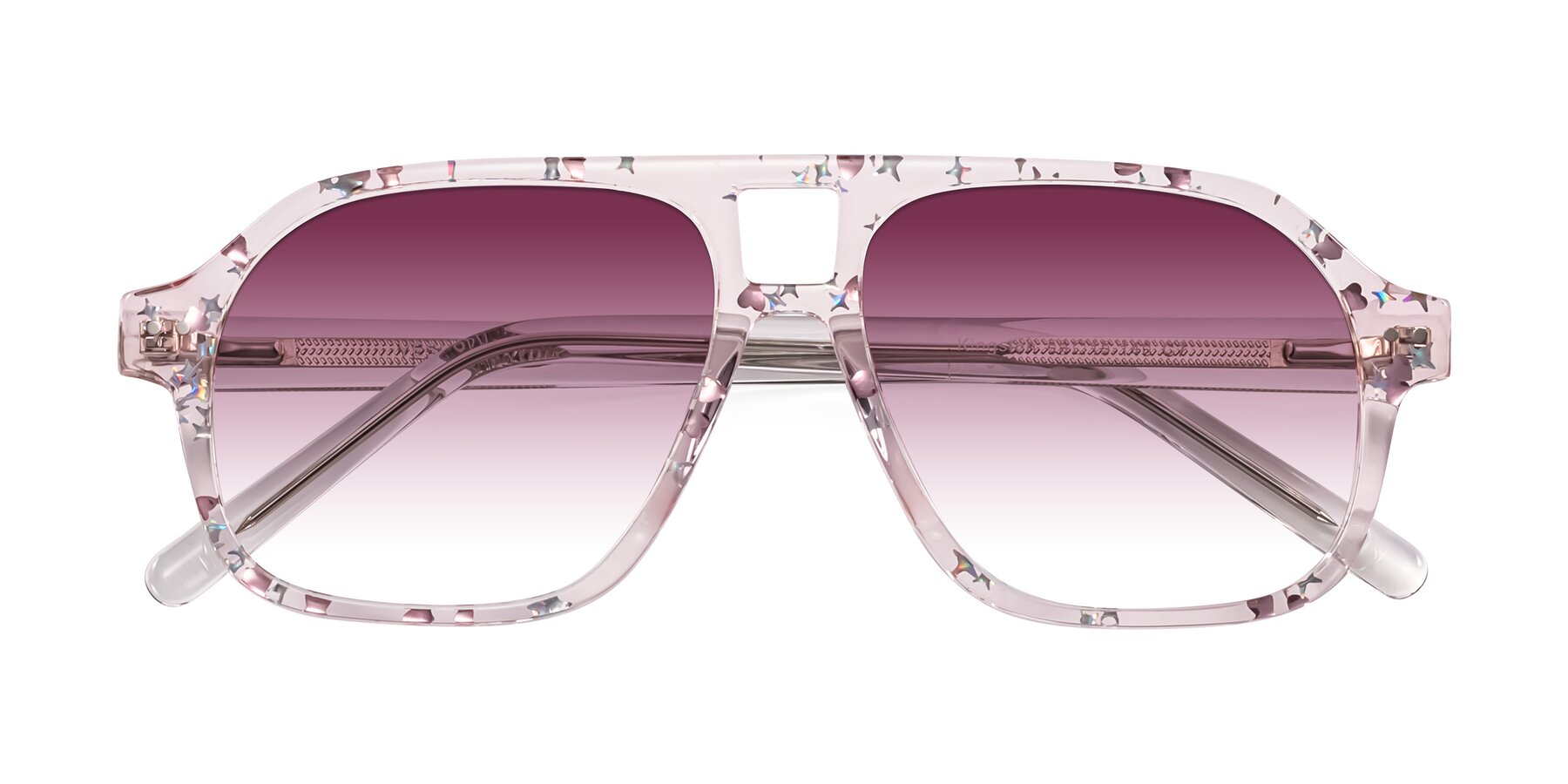 Folded Front of Kingston in Sparkling Blush with Wine Gradient Lenses