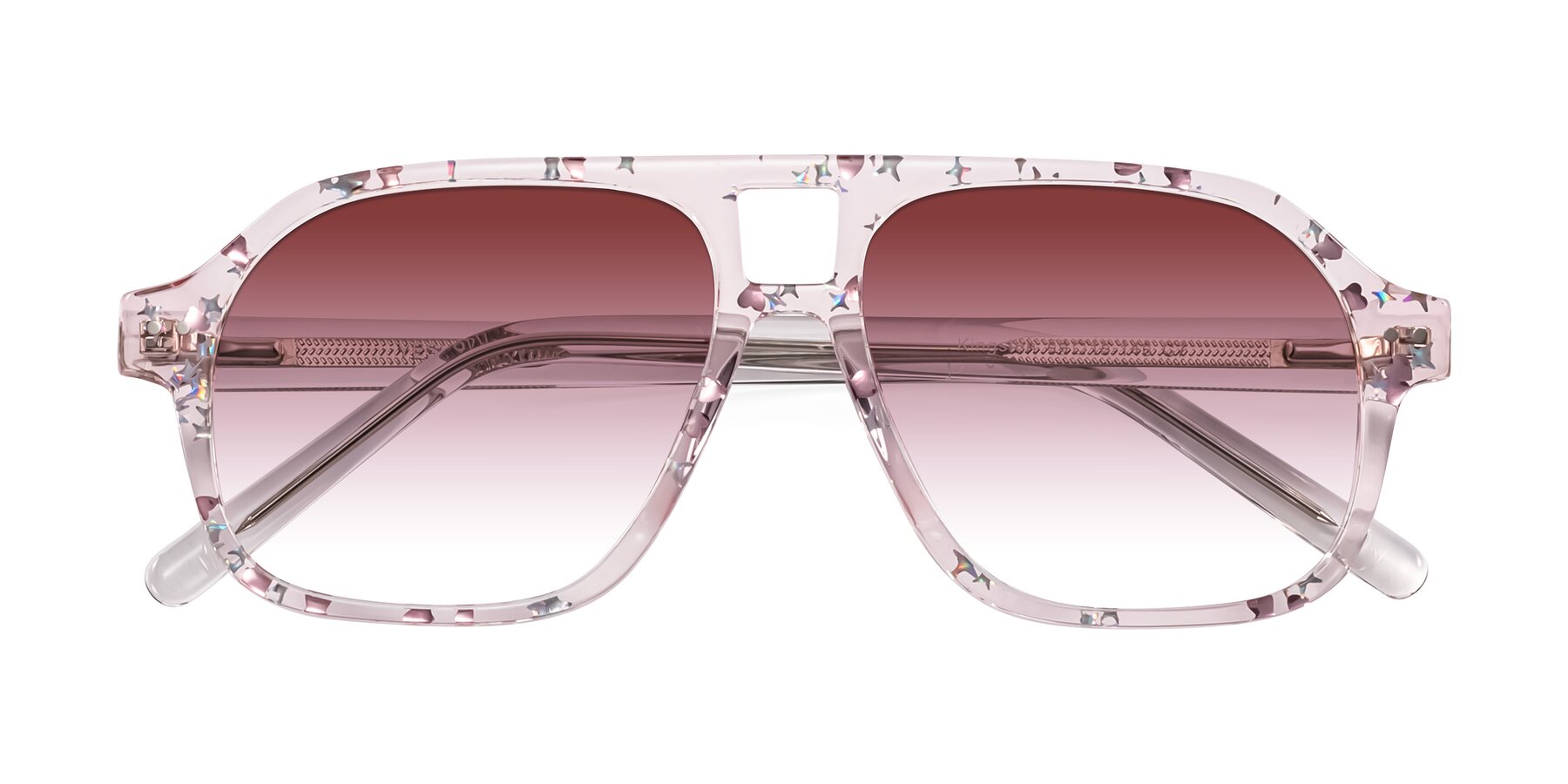Folded Front of Kingston in Sparkling Blush with Garnet Gradient Lenses