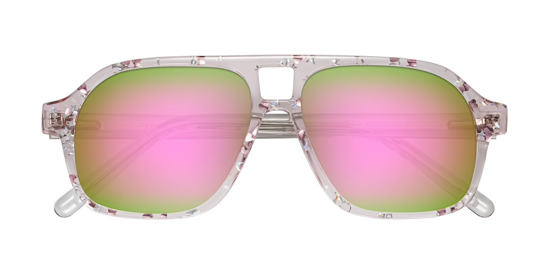 Folded Front of Kingston in Sparkling Blush with Pink Mirrored Lenses