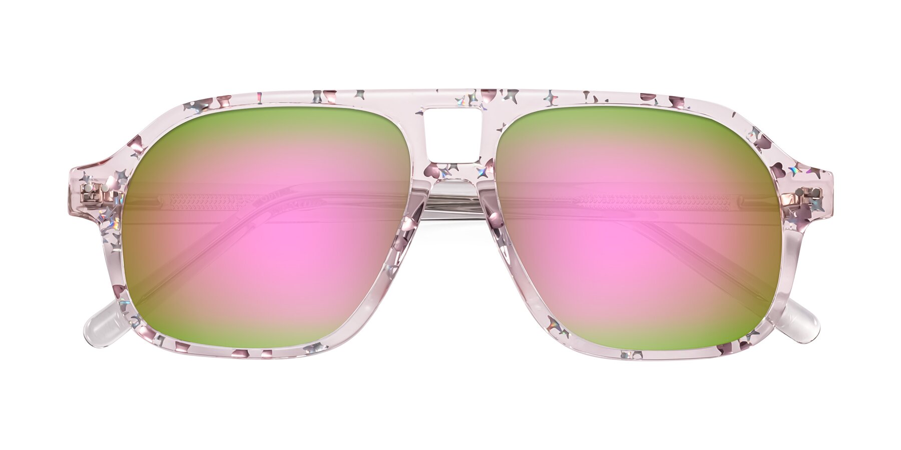 Folded Front of Kingston in Sparkling Blush with Pink Mirrored Lenses