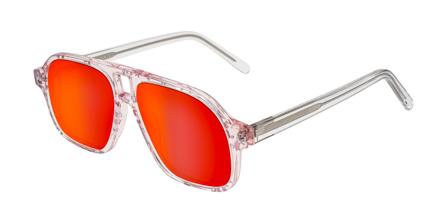 Angle of Kingston in Sparkling Blush with Red Gold Mirrored Lenses