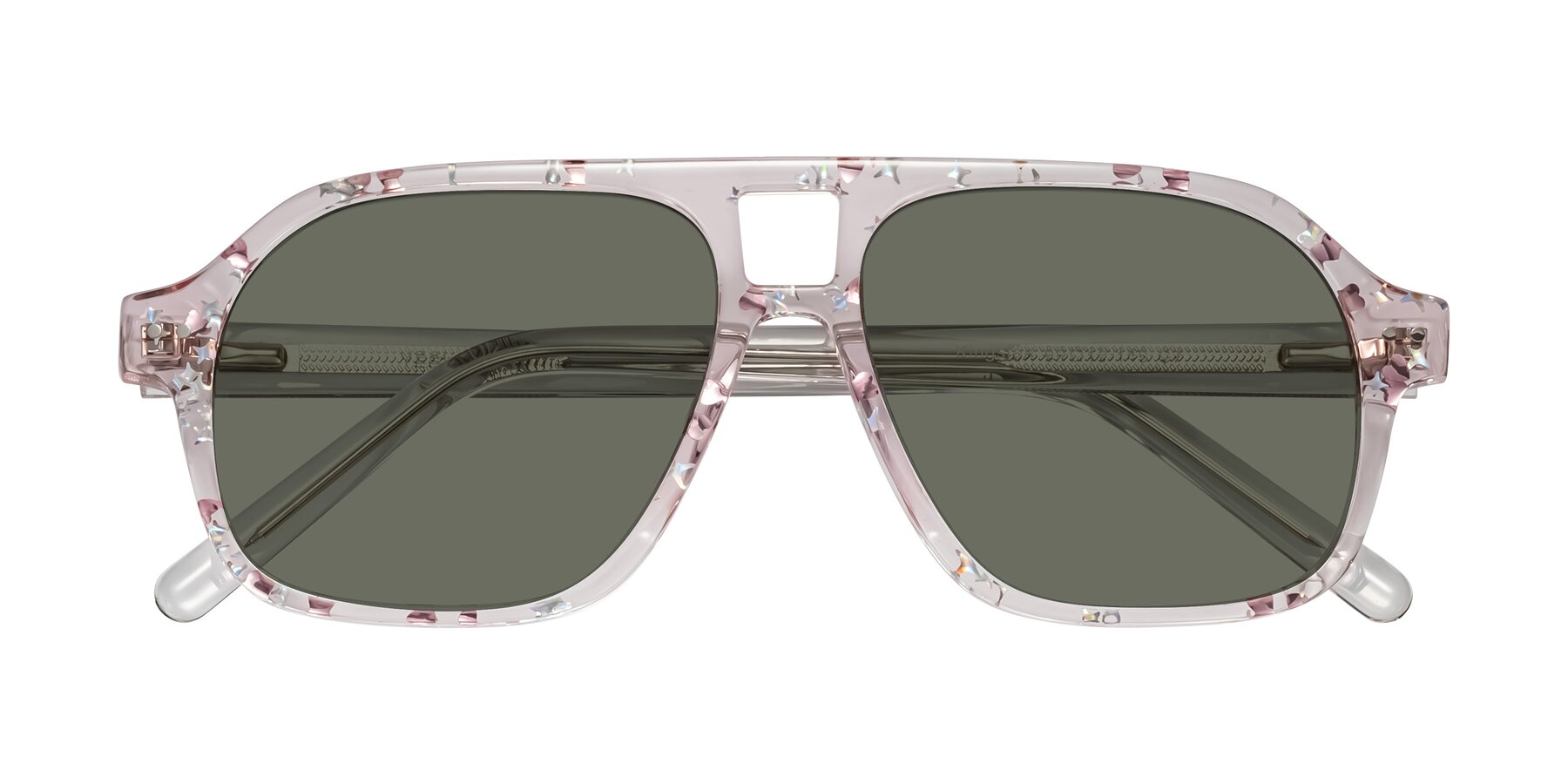 Folded Front of Kingston in Sparkling Blush with Gray Polarized Lenses