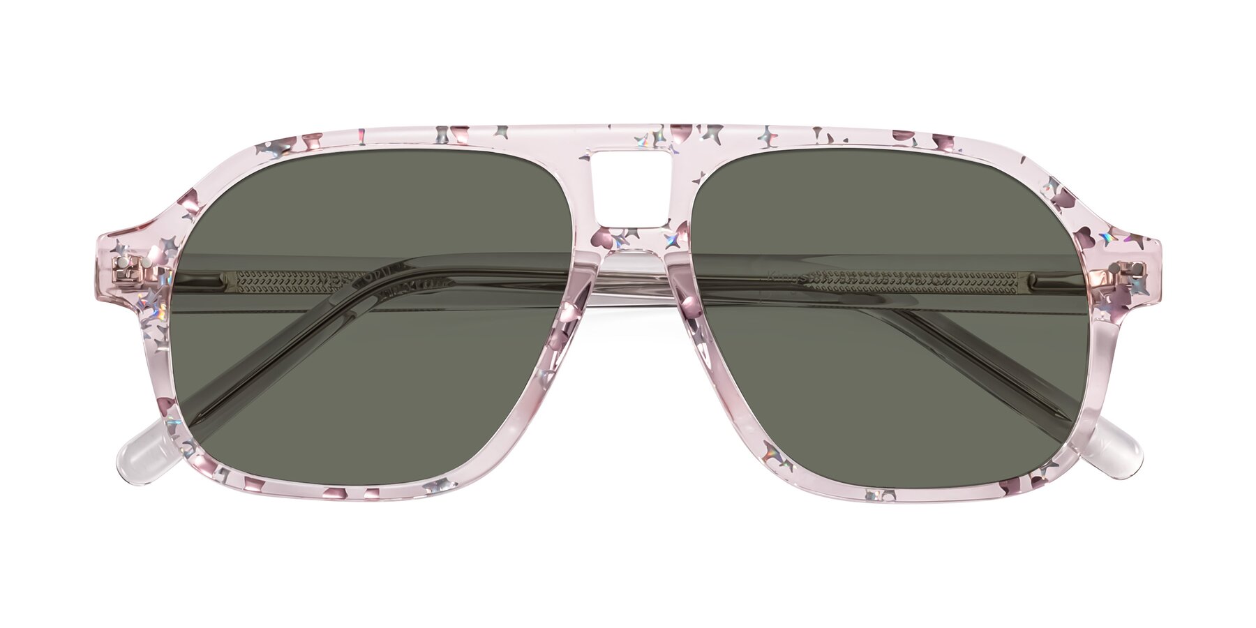 Folded Front of Kingston in Sparkling Blush with Gray Polarized Lenses
