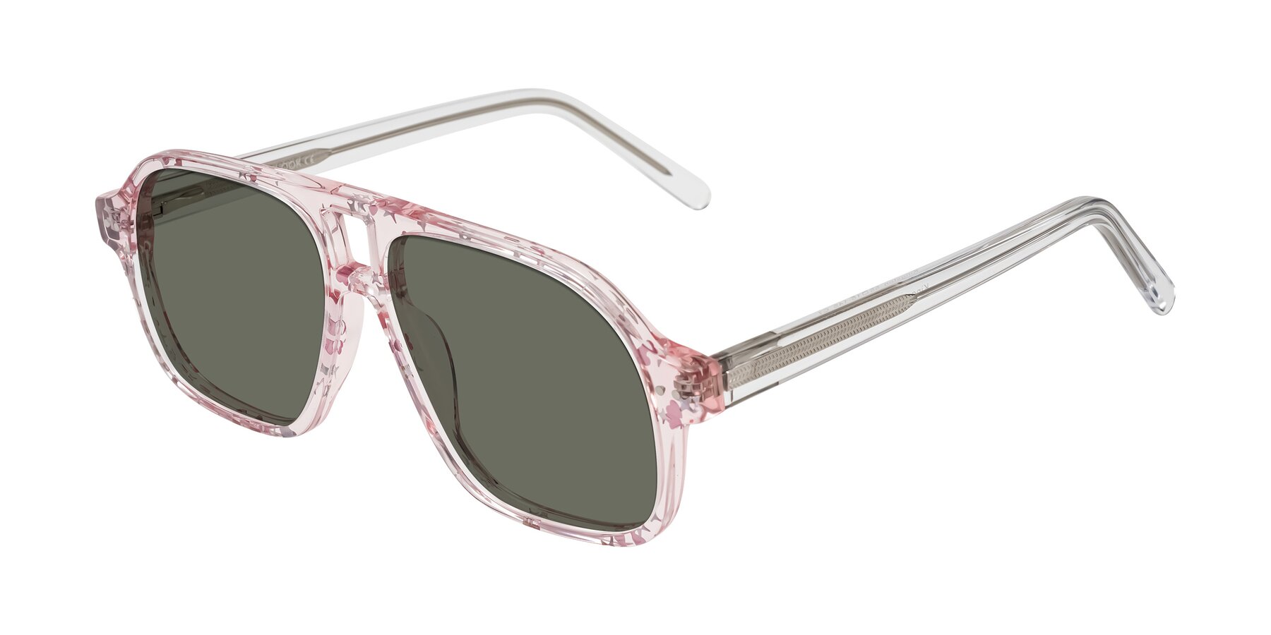 Angle of Kingston in Sparkling Blush with Gray Polarized Lenses