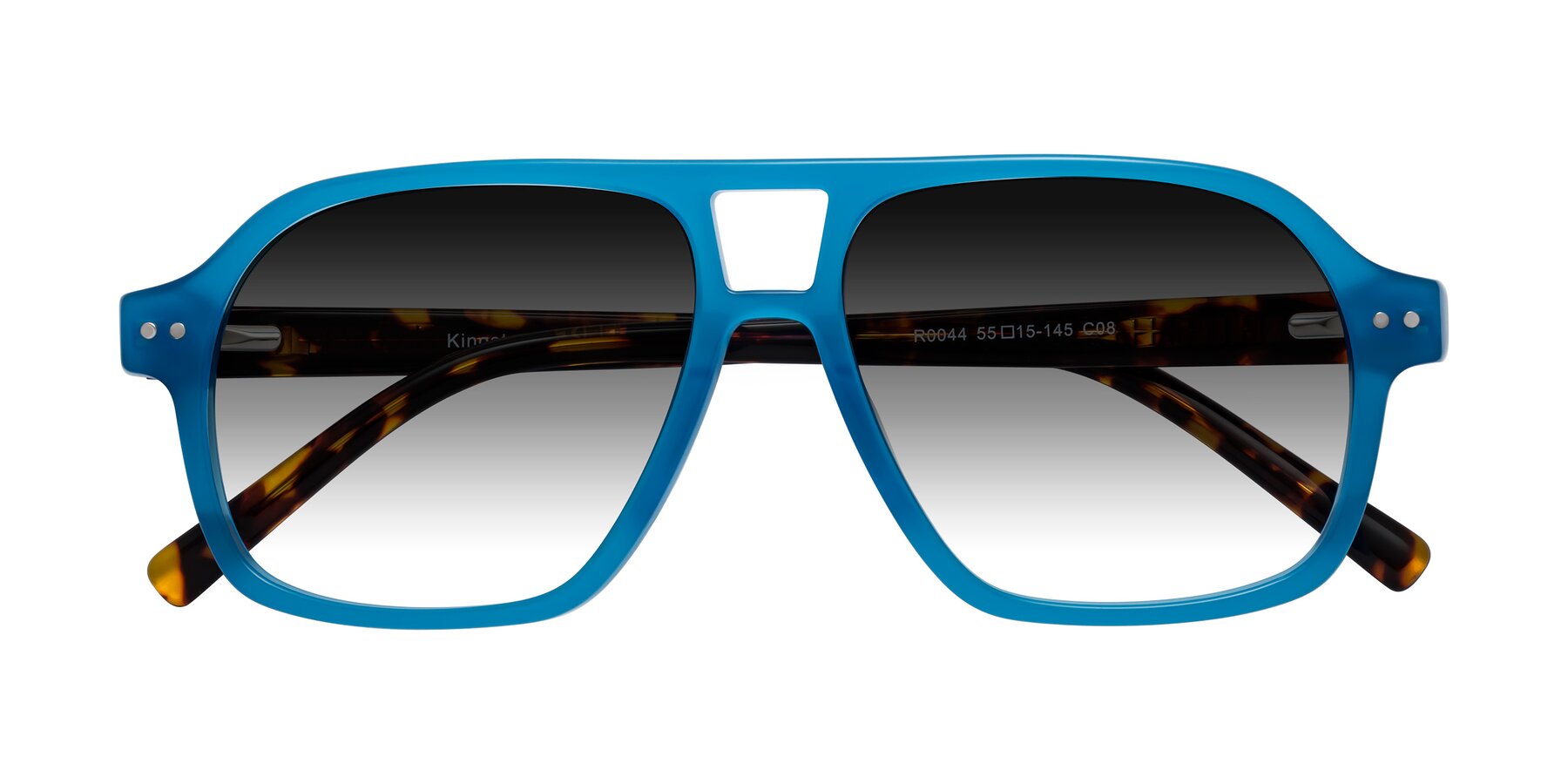 Folded Front of Kingston in Sky Blue-Tortoise with Gray Gradient Lenses