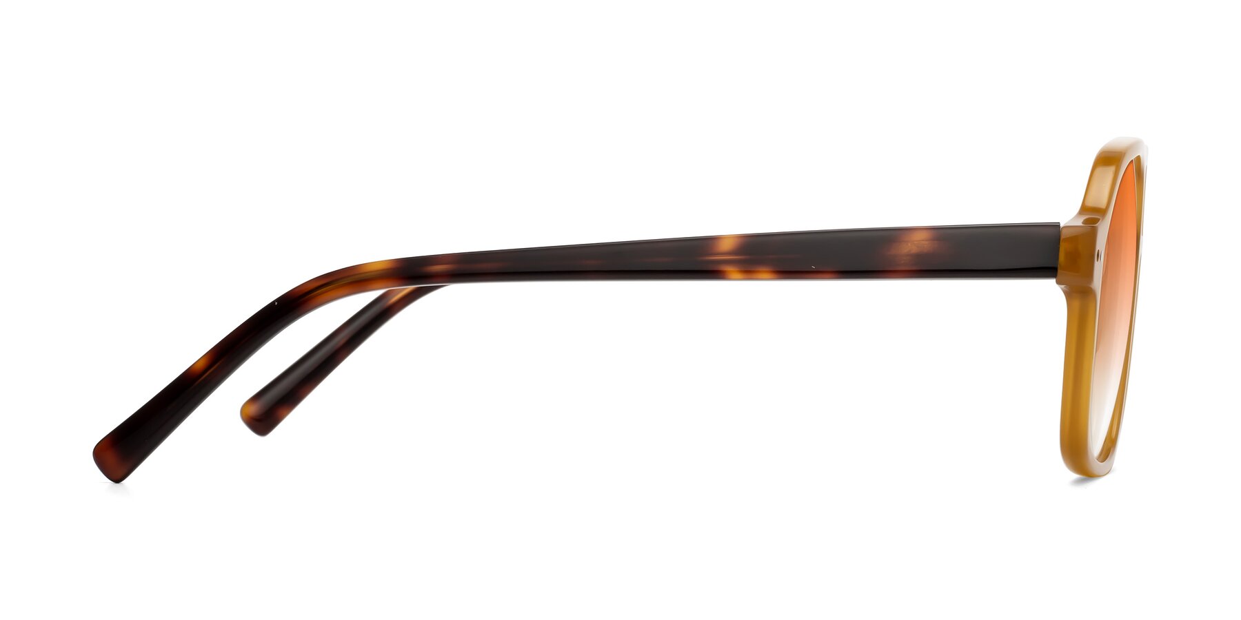 Side of Kingston in Caramel-Tortoise with Orange Gradient Lenses