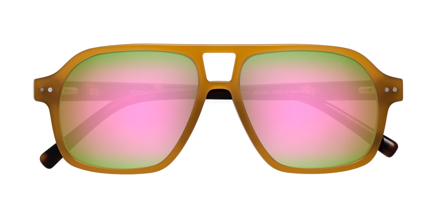 Kingston - Caramel / Tortoise Flash Mirrored Sunglasses