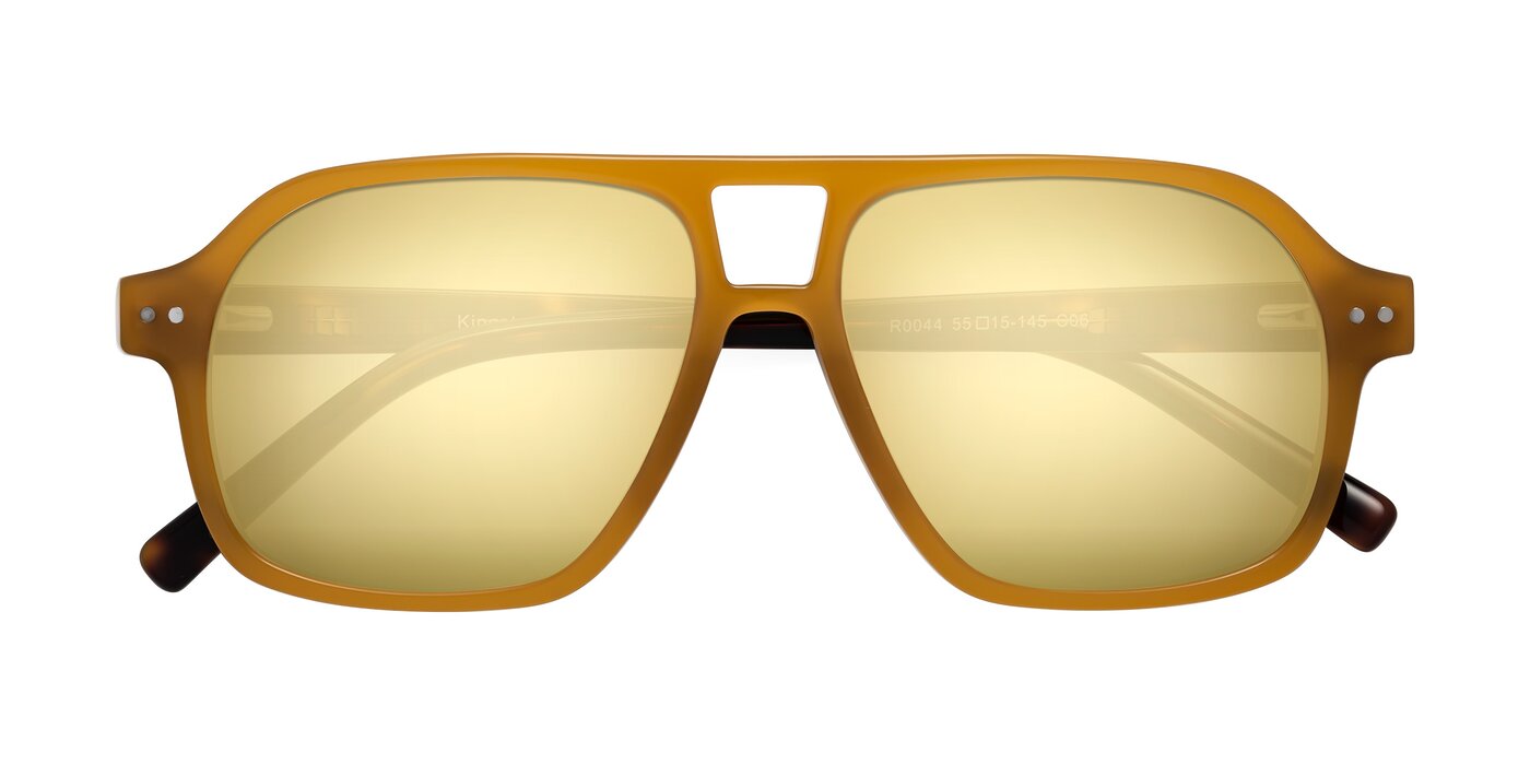 Kingston - Caramel / Tortoise Flash Mirrored Sunglasses