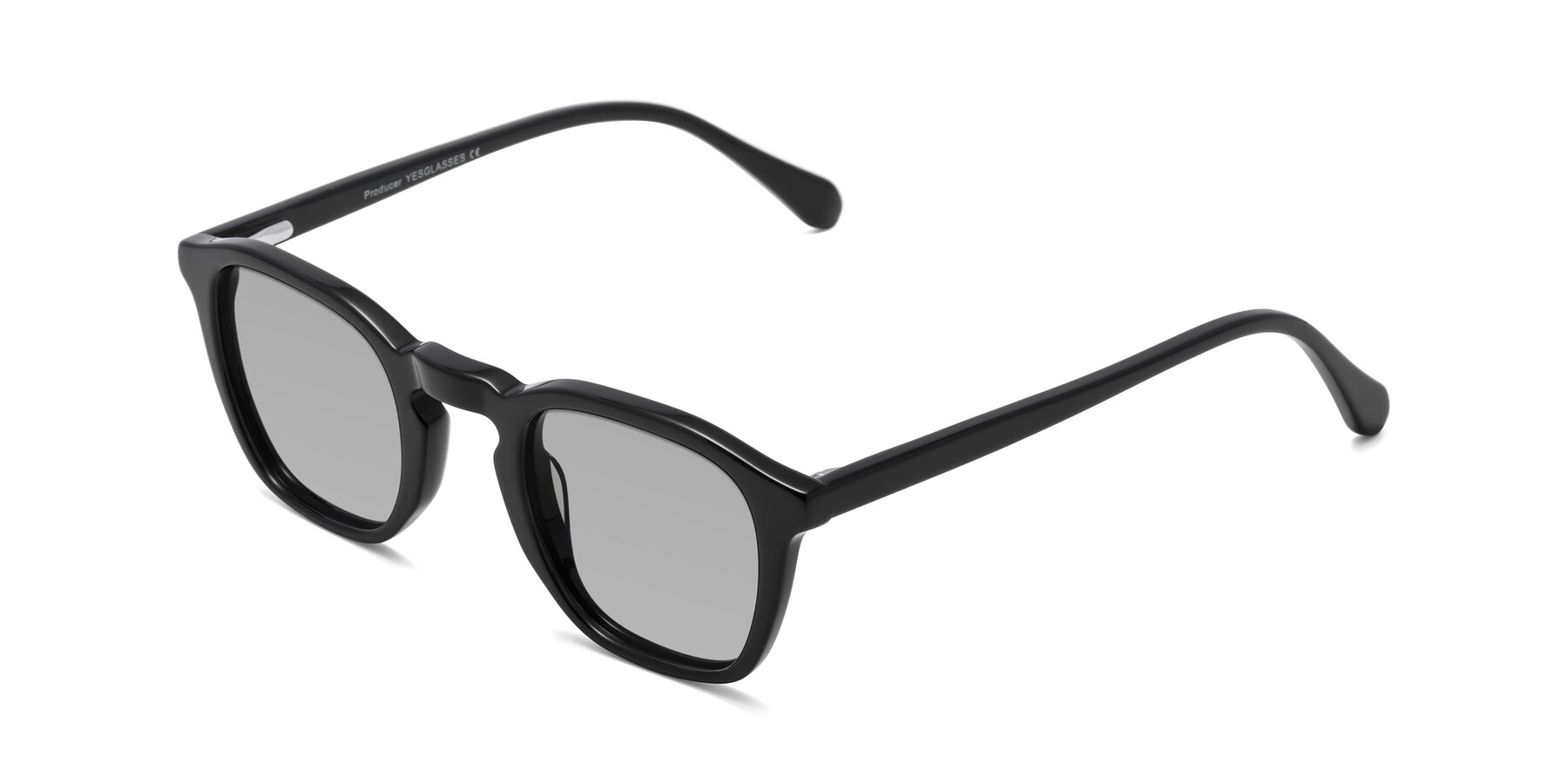 Angle of Producer in Black with Light Gray Tinted Lenses