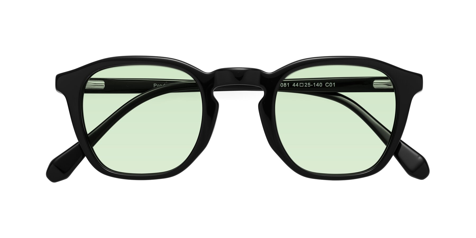 Folded Front of Producer in Black with Light Green Tinted Lenses