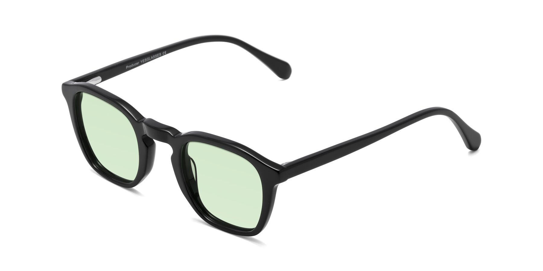 Angle of Producer in Black with Light Green Tinted Lenses