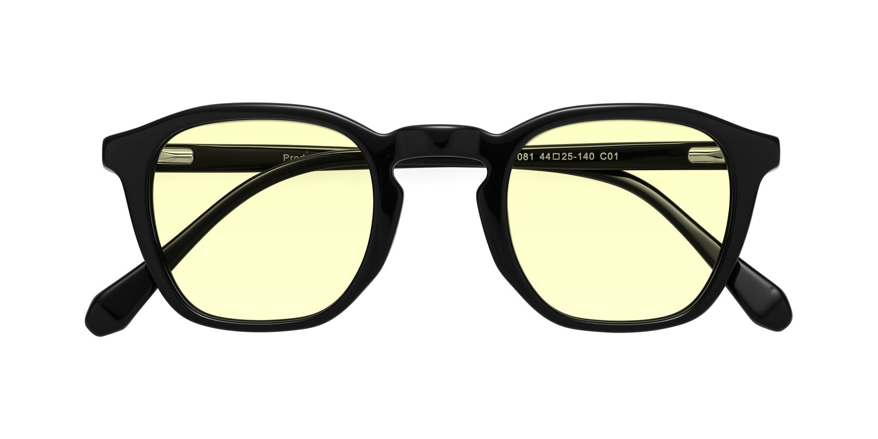 Folded Front of Producer in Black with Light Yellow Tinted Lenses