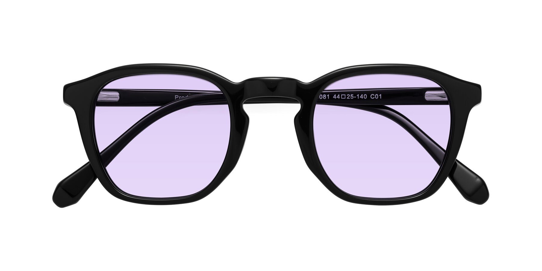 Folded Front of Producer in Black with Light Purple Tinted Lenses