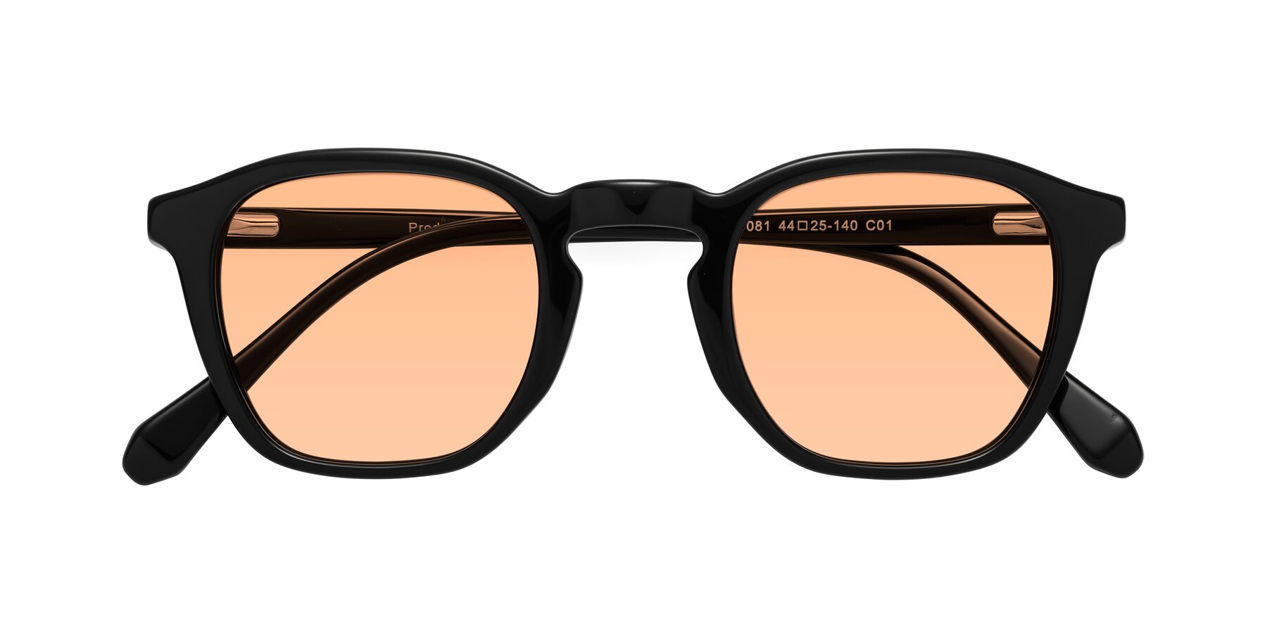 Folded Front of Producer in Black with Light Orange Tinted Lenses
