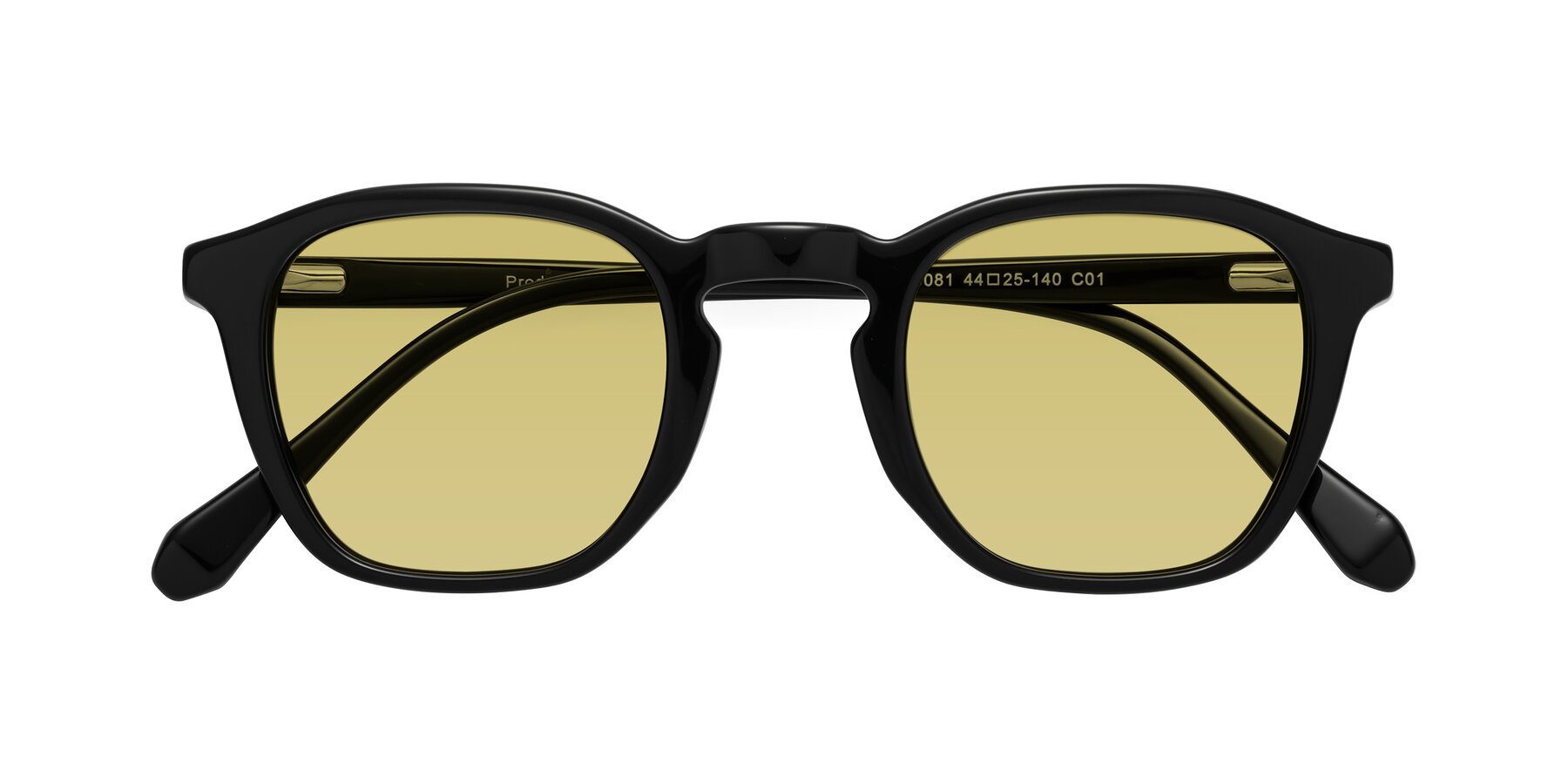 Folded Front of Producer in Black with Medium Champagne Tinted Lenses