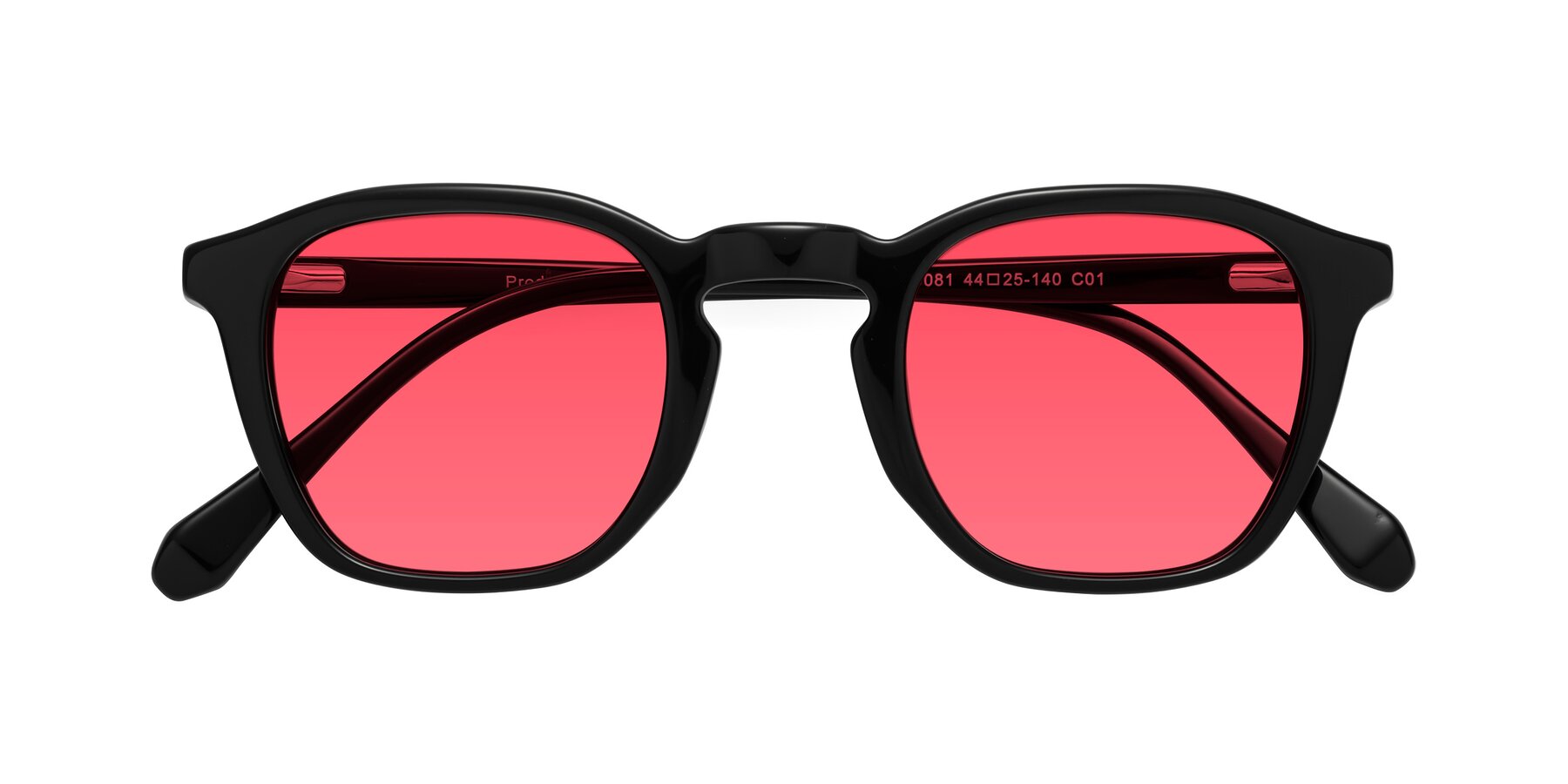 Folded Front of Producer in Black with Red Tinted Lenses