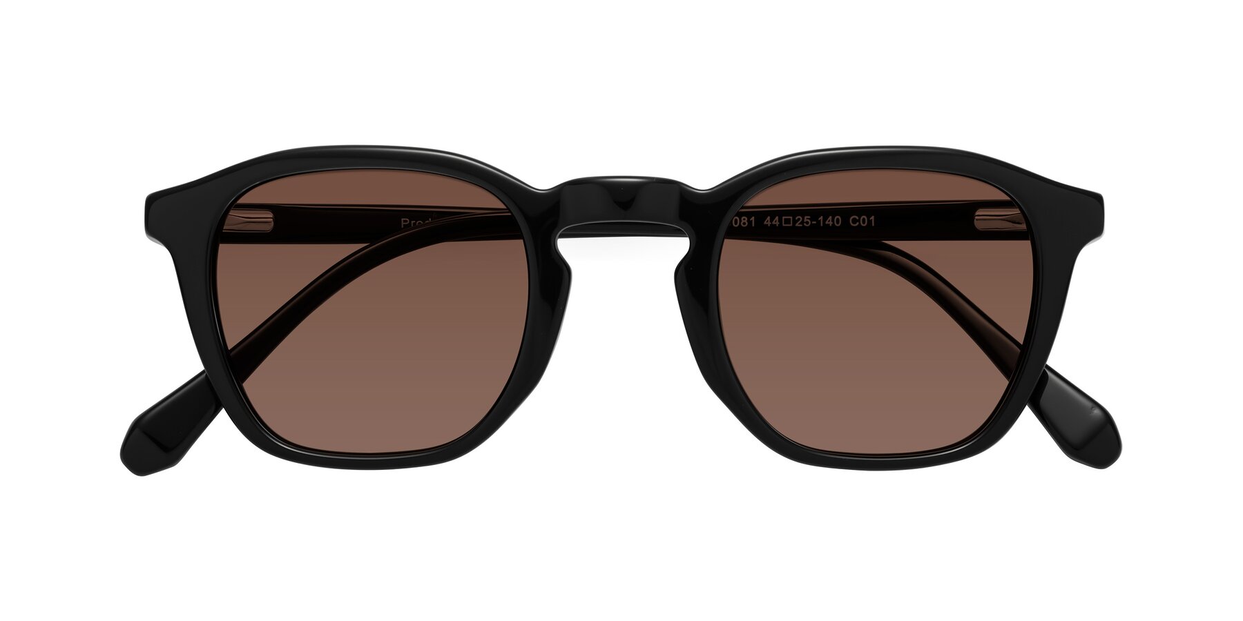 Folded Front of Producer in Black with Brown Tinted Lenses