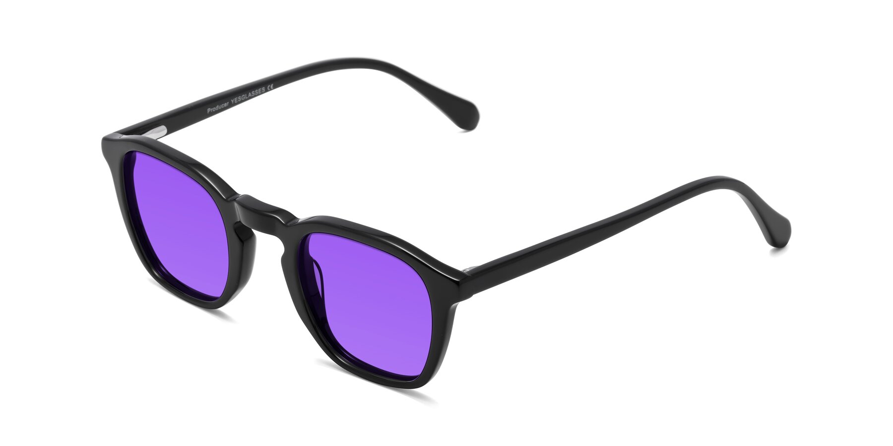 Angle of Producer in Black with Purple Tinted Lenses
