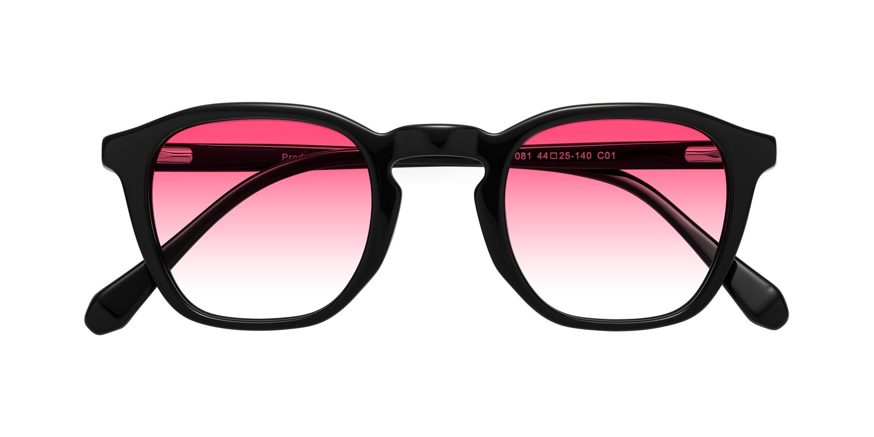 Folded Front of Producer in Black with Pink Gradient Lenses