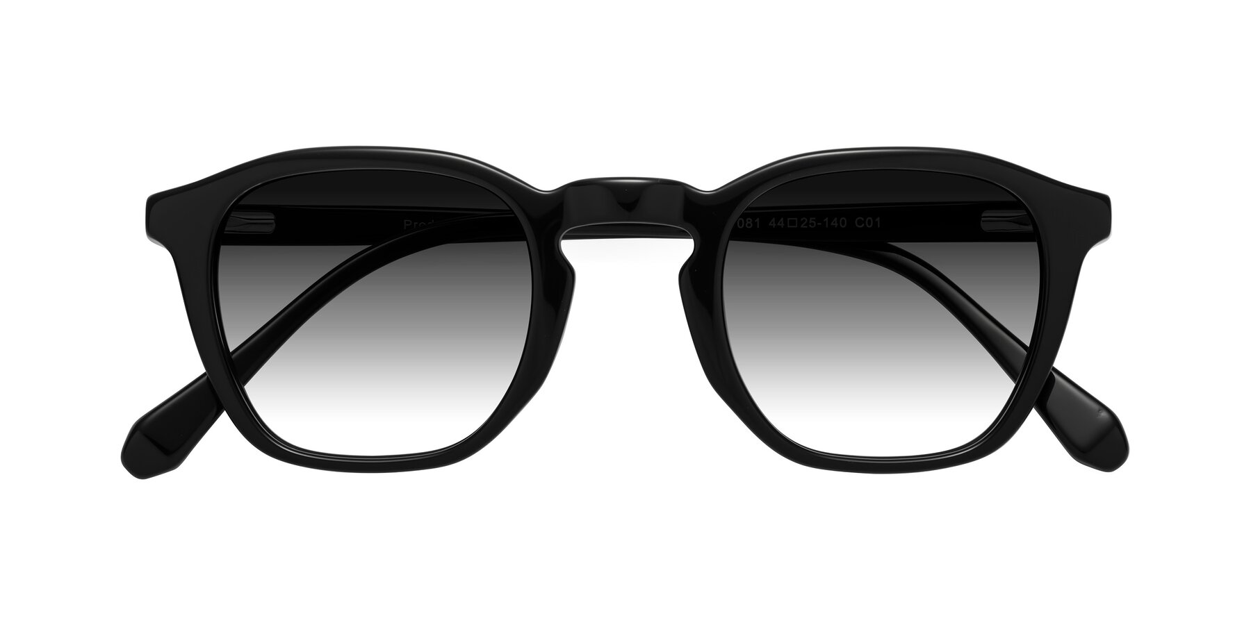 Folded Front of Producer in Black with Gray Gradient Lenses