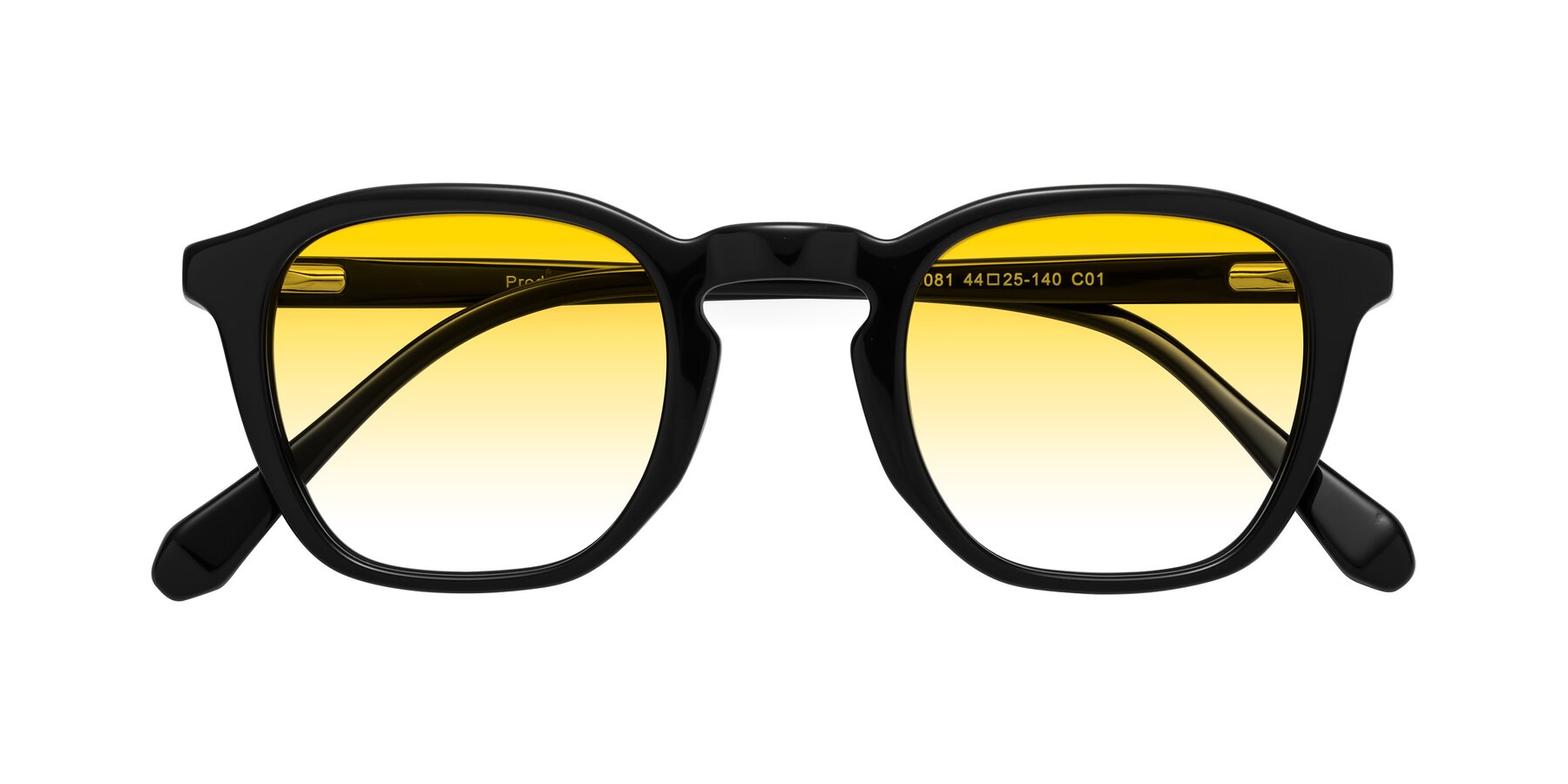 Folded Front of Producer in Black with Yellow Gradient Lenses