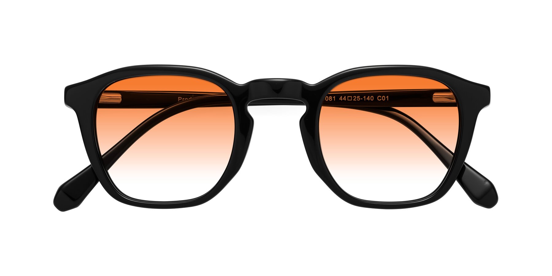 Folded Front of Producer in Black with Orange Gradient Lenses