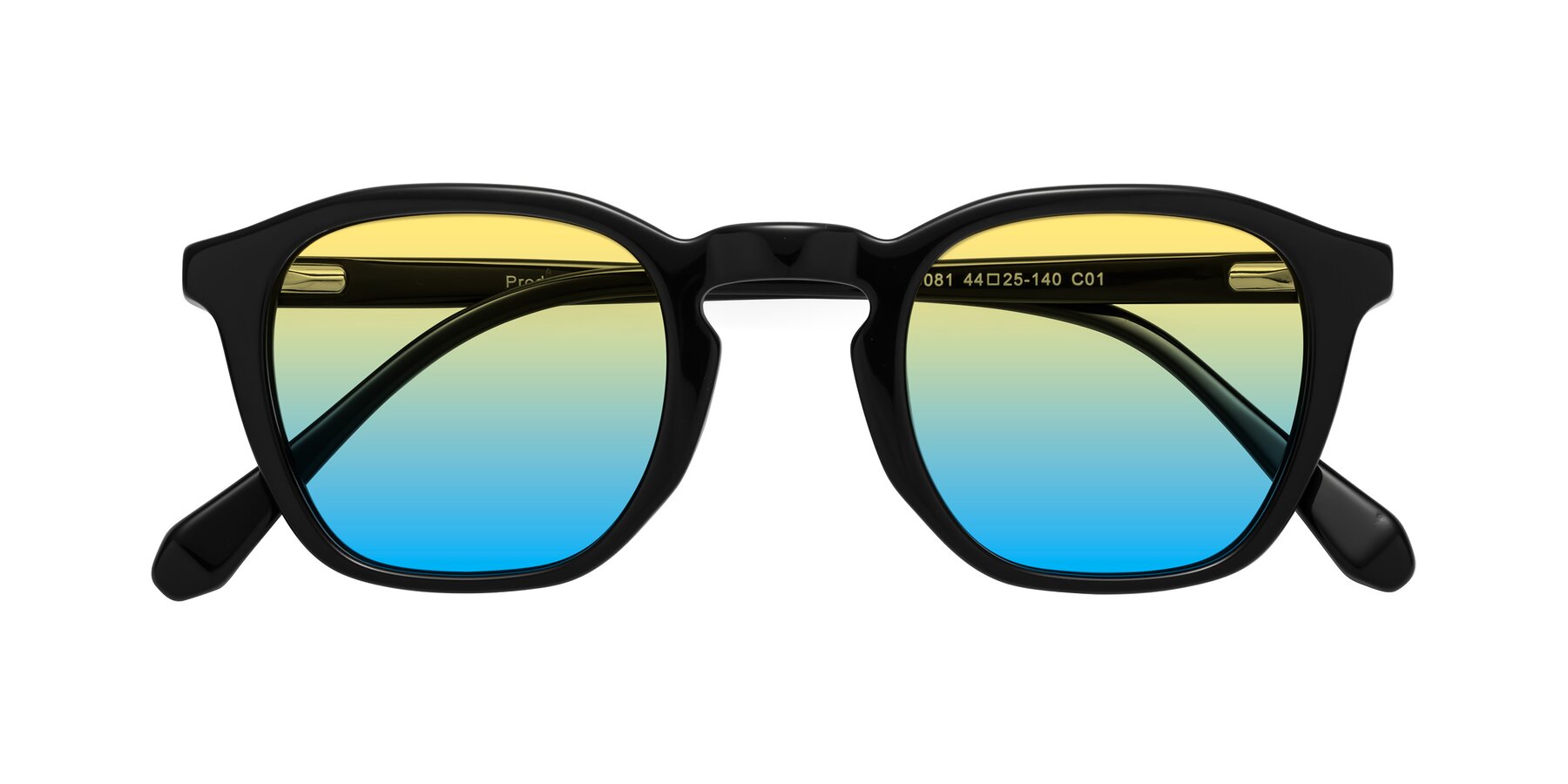 Folded Front of Producer in Black with Yellow / Blue Gradient Lenses