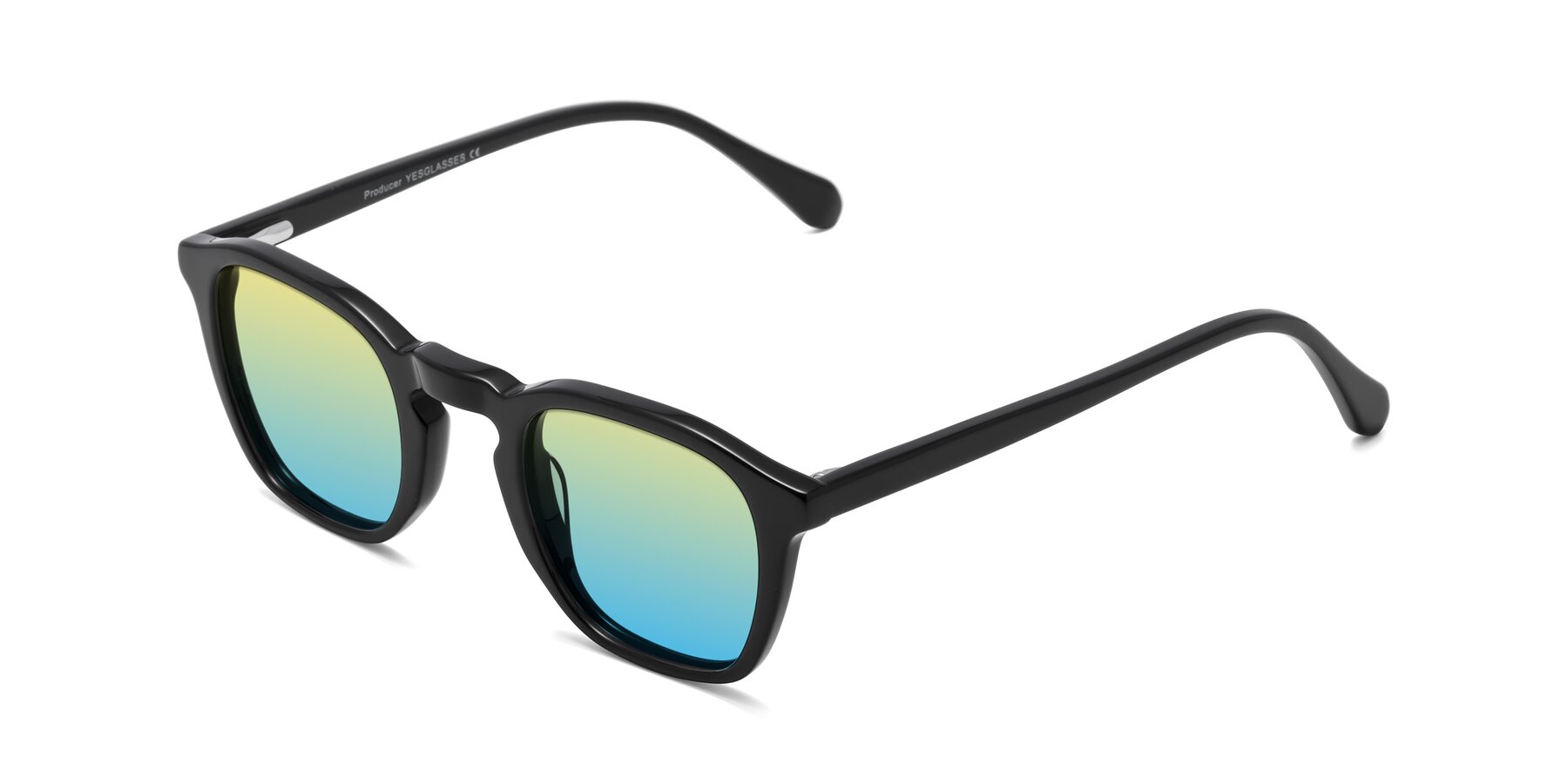 Angle of Producer in Black with Yellow / Blue Gradient Lenses